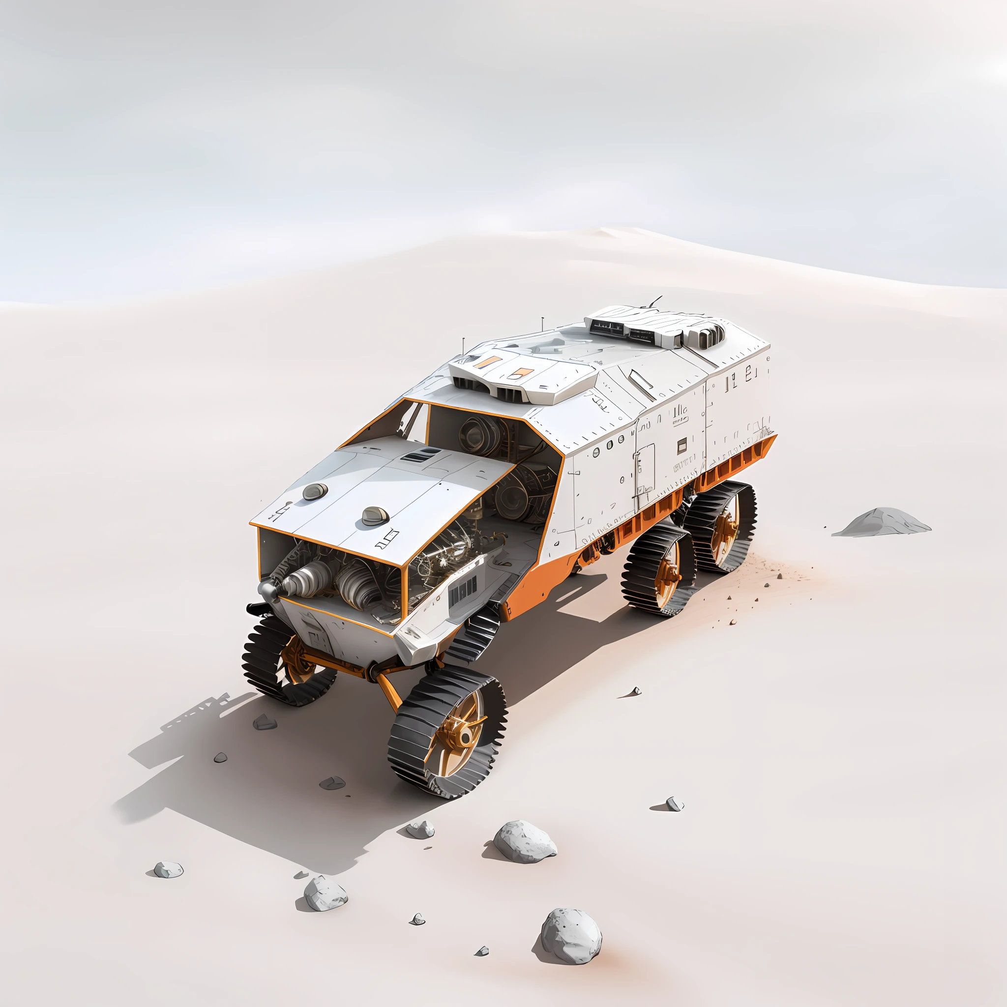 Mars Exploration Base Rover，A realistic style sci-fi movie