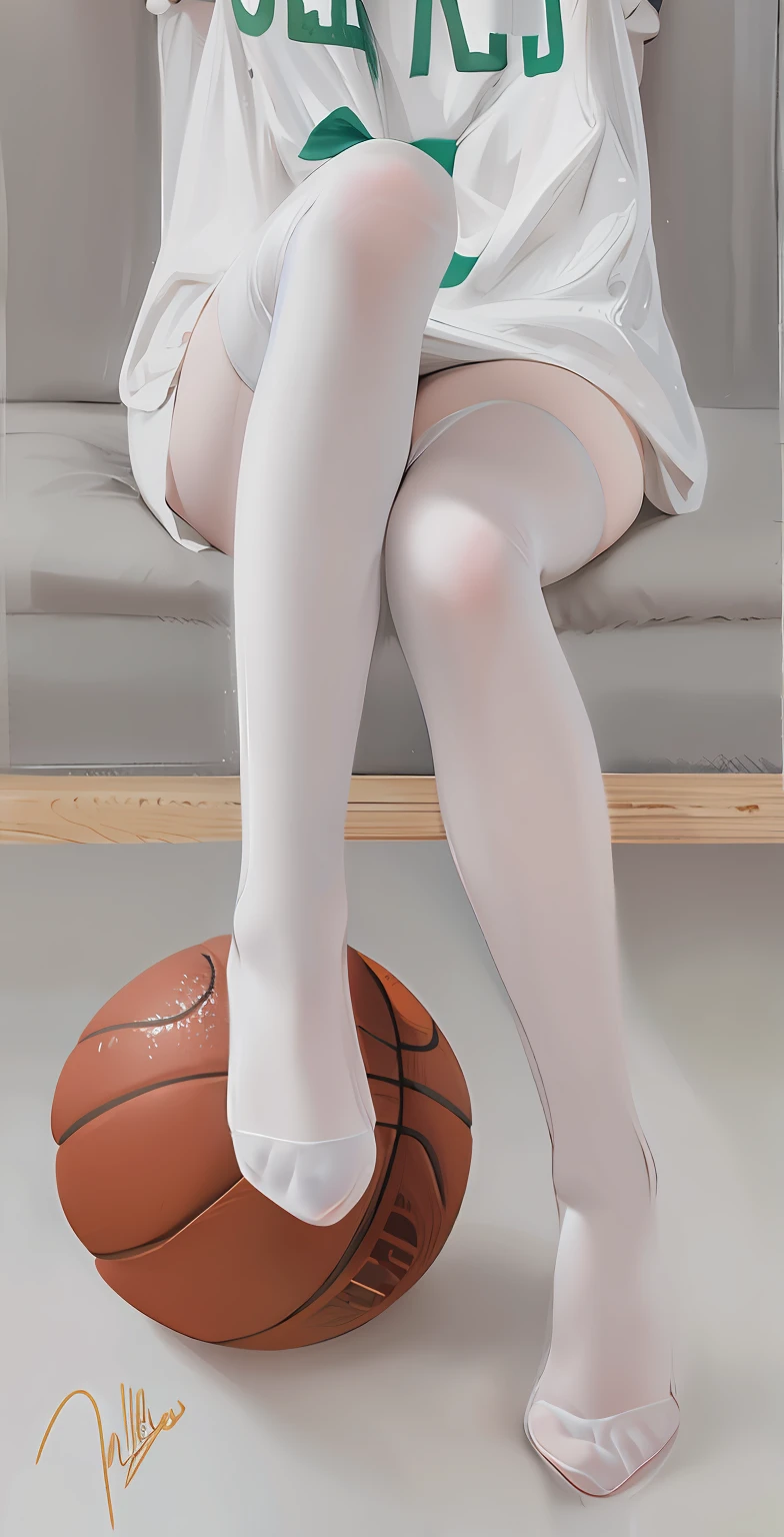 "Alafard photo,Young girl sitting on a stool,Details raise the legs,White tights,nudegirl,white stockings,white straitjacket,leg shot,close-up on legs,Anime Barbie wearing white stockings,Complete legs,Detailed legs,Close-up of legs and thighs,Crossed legs,Bare legged,basketball ball,tights skin,hip and leg shot,Visible legs"