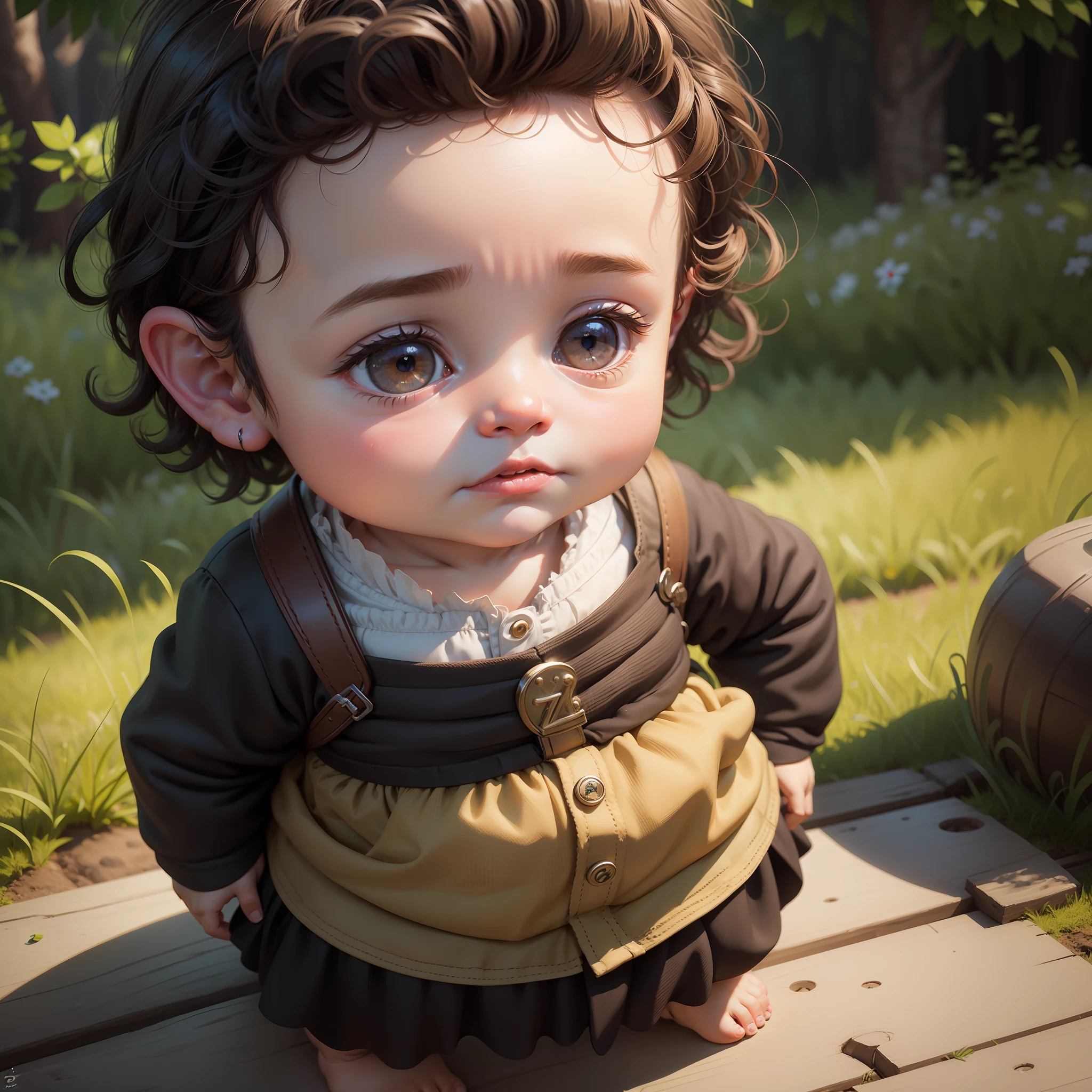 (cbzbb:1.25), portrait of cutest frodo baggins  illustration, artstation, CGI_Animation,