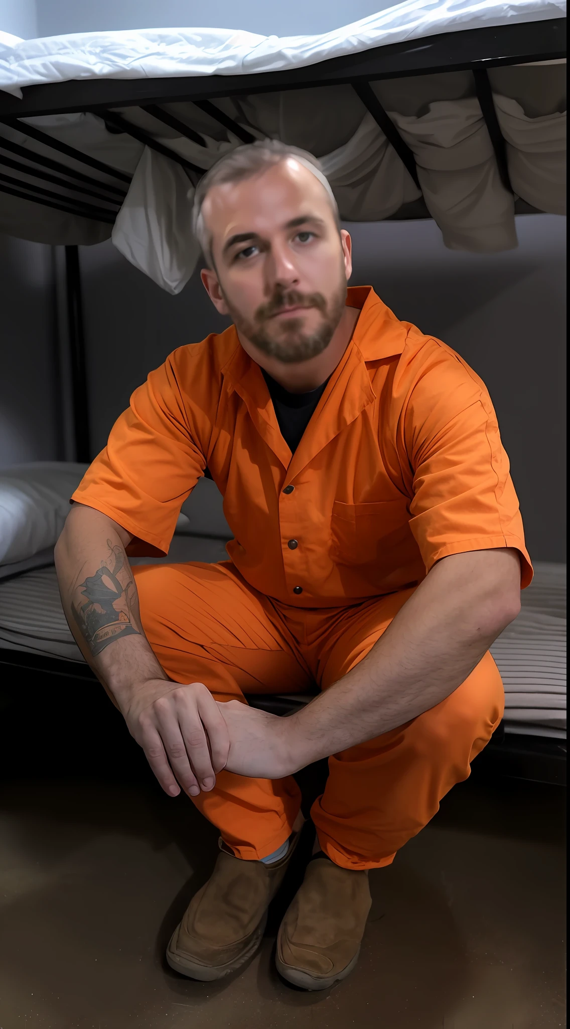 man in jail sitting