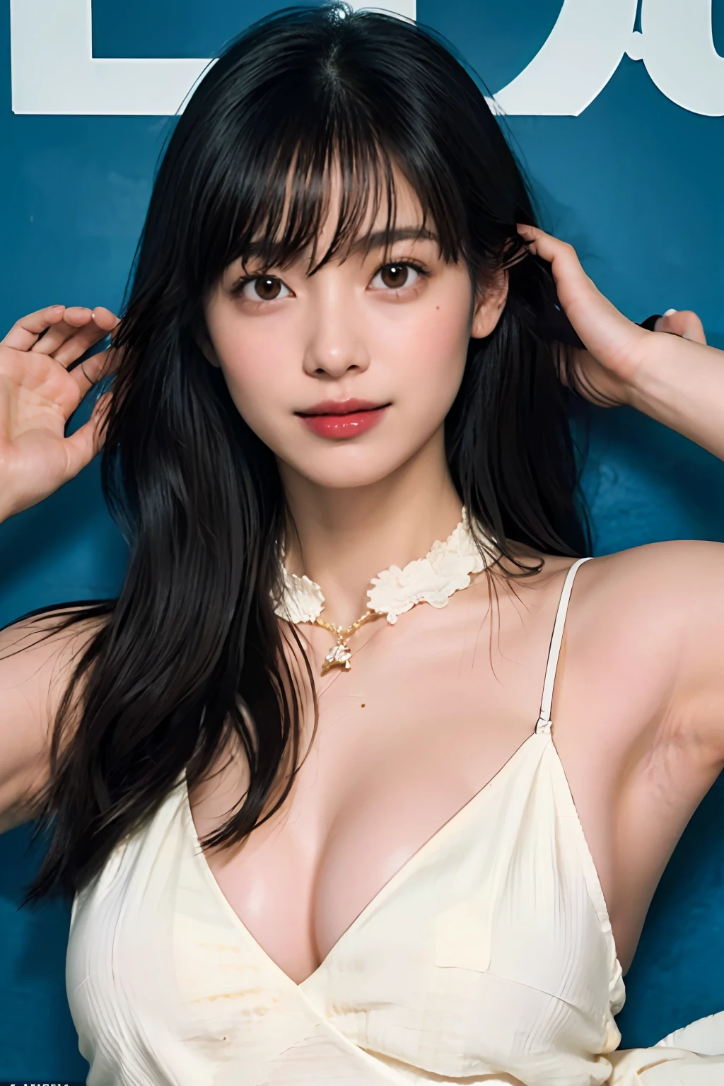 ​masterpiece、top-quality、realisitic、(A hyper-realistic), (illustratio), (hight resolution), (8K), (ighly detailed), (The best illustrations), (beatiful detailed eyes), (top-quality), (ultra-detailliert), (​masterpiece), (wall-paper), (详细的脸), Luxury beds、Upper body close-up,Armpit, A smile,独奏,（tiny white micro bikini）, full of sweat, japanes, large full breasts, (camel's toe)、huge-breasted、Luxury living room、Detailed white teeth、ultimate beauty girl、No bra、Wrap a red ribbon around your neck、perfect teeth、（爆乳）、Navel、Light makeup、（park bench）、large filesize、Beautiful armpits、Slender Abs、Beautiful and beautiful armpits、Long hair straight、Seductive look、