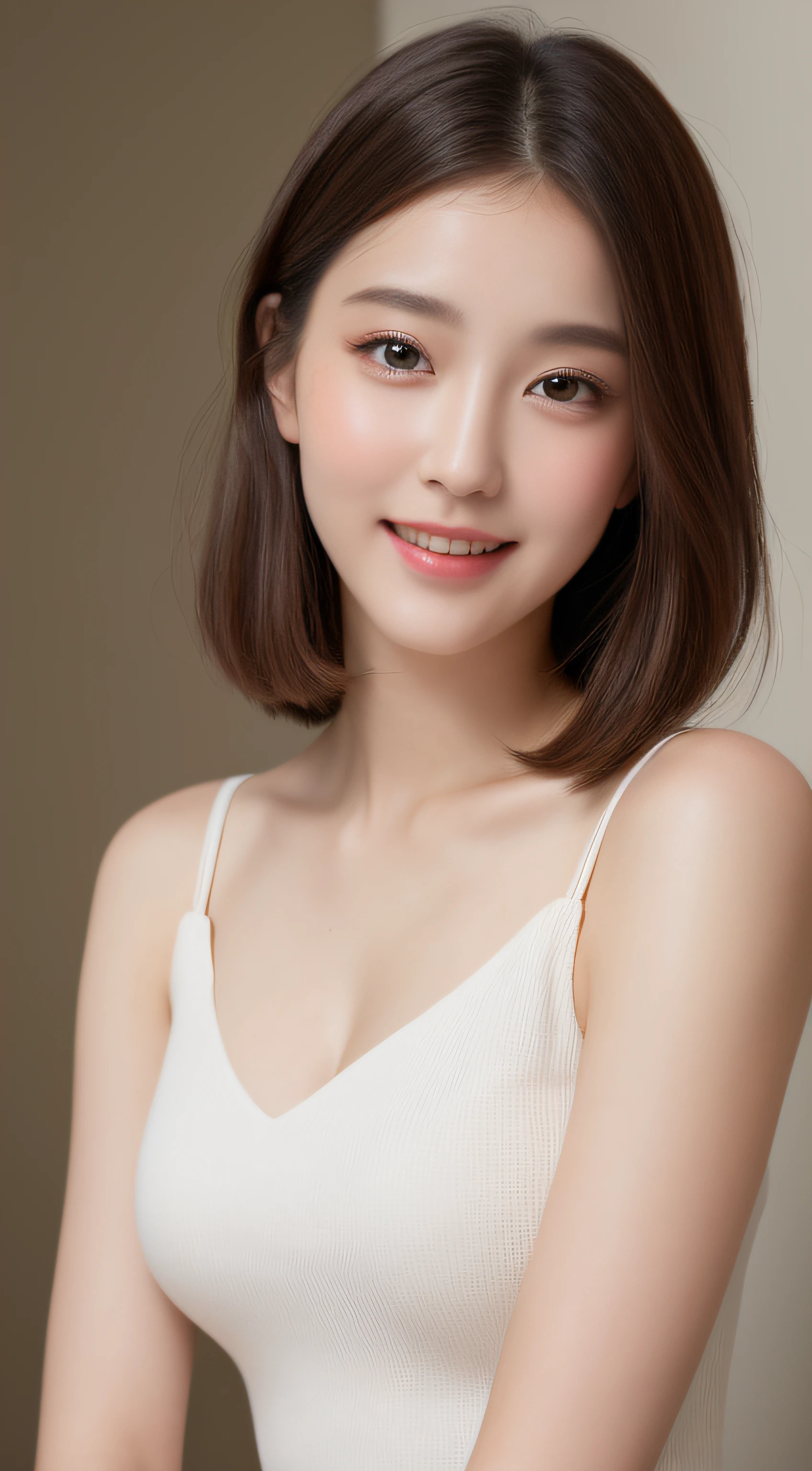((Best Quality, 8K, Masterpiece: 1.3)), 1girl, Slim Abs Beauty: 1.3, (Hairstyle Casual, Big Breasts: 1.2), Dress: 1.1, Super Fine Face, Delicate Eyes, Double Eyelids, Smile, Home