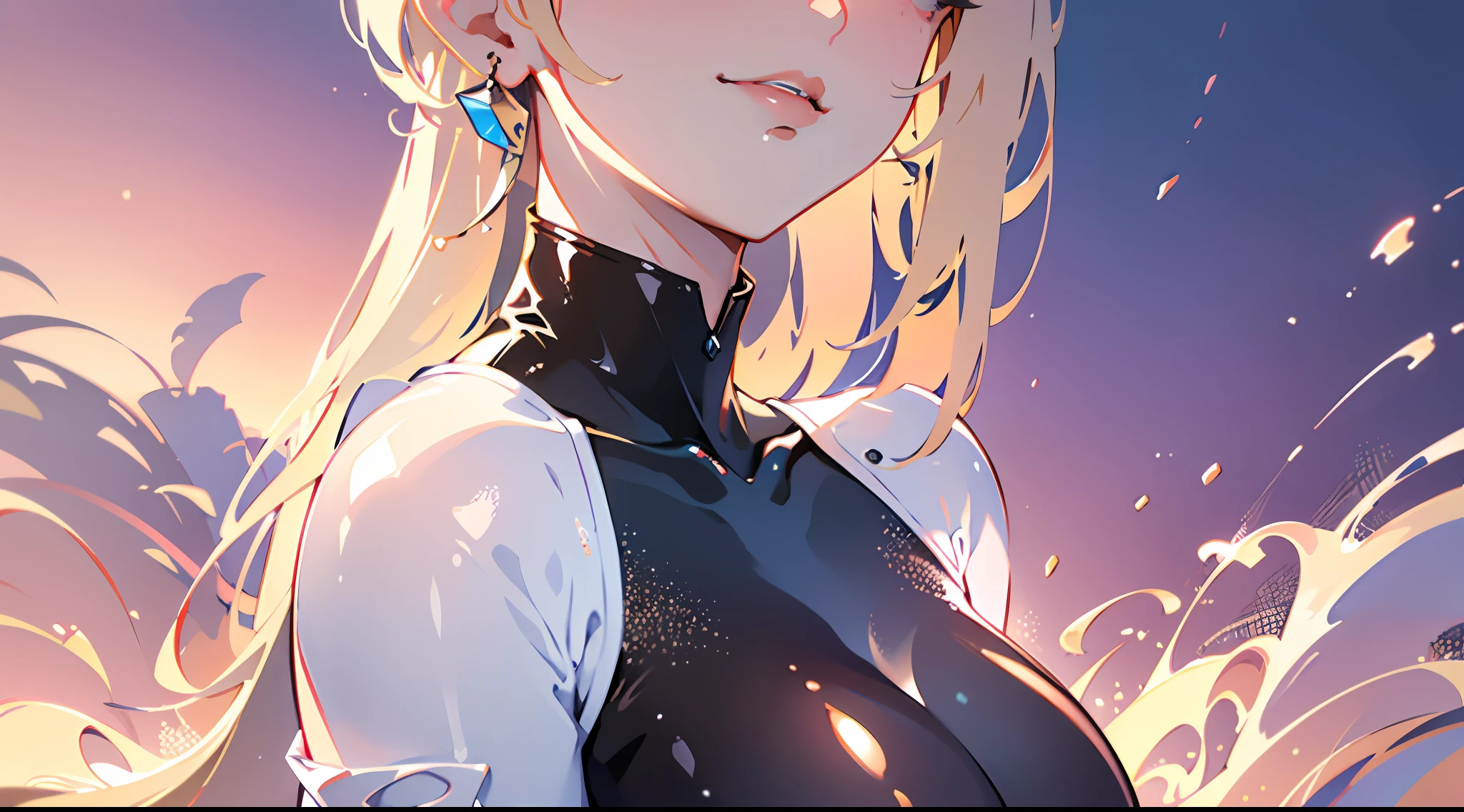 8K resolution, refined features, perfect face, glowing skin, high detail, latex_bodysuit, creamy white mucus body, enveloping the whole body, transparent liquid texture, sexy,busty,upright_straddle, sunrise, water, side view