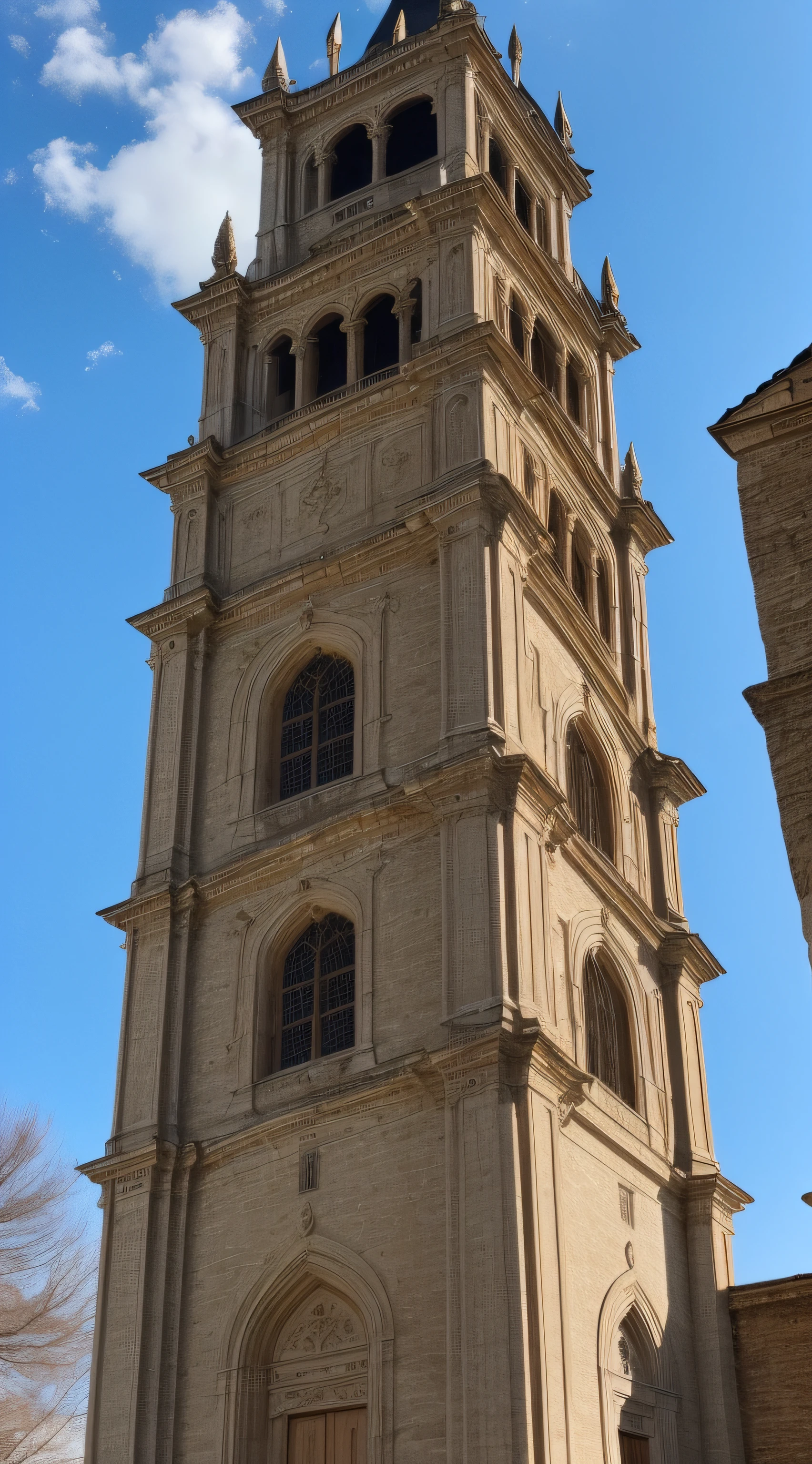 ((medium shot)), a medieval romanesque gothic belltower designed by Hans Ruedi Giger, granite, exterior, architectural masterpiece, Realism, RTX, super resolution, ultra hd, megapixel, high details, detailed and intricate, intricate details, high intricate details, absurd amount of details, (8k resolution), 8k, 8kres, 8k res, absurdres, high resolution, ((high quality:1.2, masterpiece:1.2))