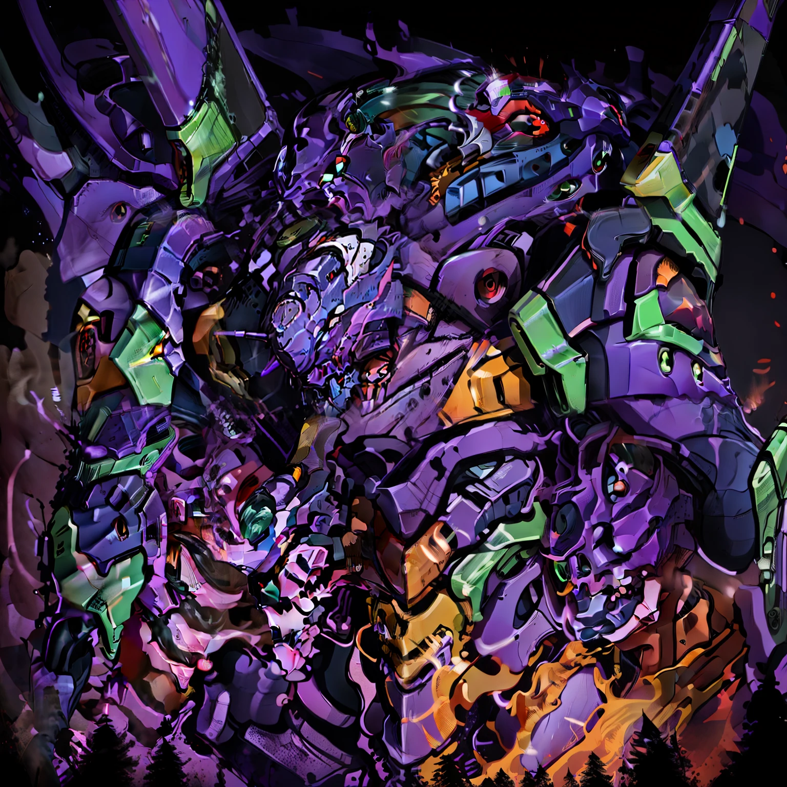 Genesis Evangelion EVA in purple and black