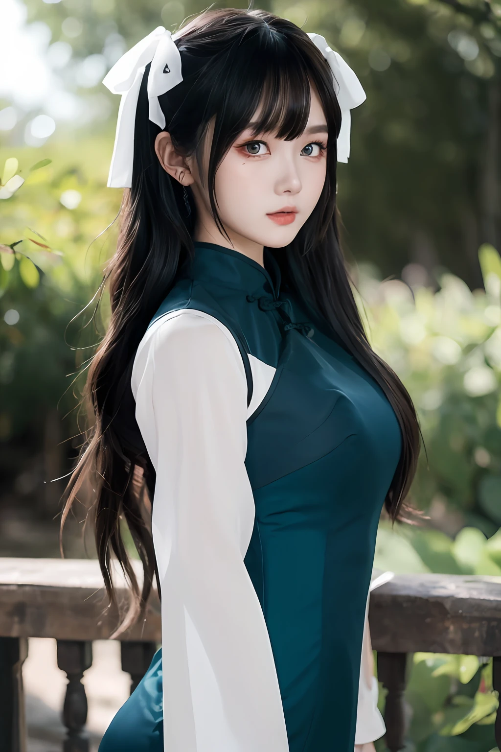 Best quality ,Masterpiece, illustration, An extremely delicate and beautiful, Extremely detailed ,CG ,Unity ,8K wallpaper, Amazing, finedetail, Masterpiece,Best quality,offcial art,Extremely detailed Cg Unity 8K wallpaper,absurderes, unbelievable Ridiculous, hugefilesize, Ultra-detailed, A high resolution, Extremely detailed,Beautiful detailed girl, Extremely detailed eyes and face, Beautiful detailed eyes,light in face,Cinematic lighting,1girll,view the viewer,Outdoors, ao dai , Show behind Skinny Oday, Masterpiece,Ultra photo realsisim,32K,Extremely detailed Cg Unity 8K wallpaper, Best quality