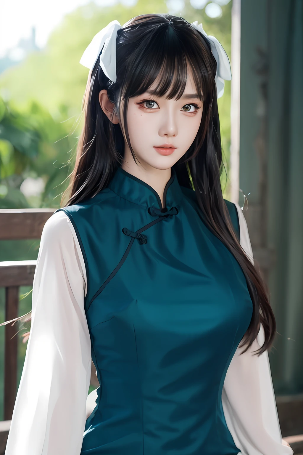 Best quality ,Masterpiece, illustration, An extremely delicate and beautiful, Extremely detailed ,CG ,Unity ,8K wallpaper, Amazing, finedetail, Masterpiece,Best quality,offcial art,Extremely detailed Cg Unity 8K wallpaper,absurderes, unbelievable Ridiculous, hugefilesize, Ultra-detailed, A high resolution, Extremely detailed,Beautiful detailed girl, Extremely detailed eyes and face, Beautiful detailed eyes,light in face,Cinematic lighting,1girll,view the viewer,Outdoors, ao dai , Show behind Skinny Oday, Masterpiece,Ultra photo realsisim,32K,Extremely detailed Cg Unity 8K wallpaper, Best quality