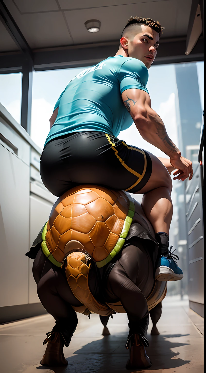 Ronaldo wearing turtle riding shorts