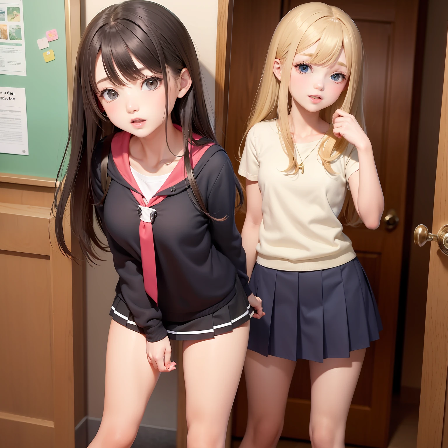 teens girl，short  skirt，Beth