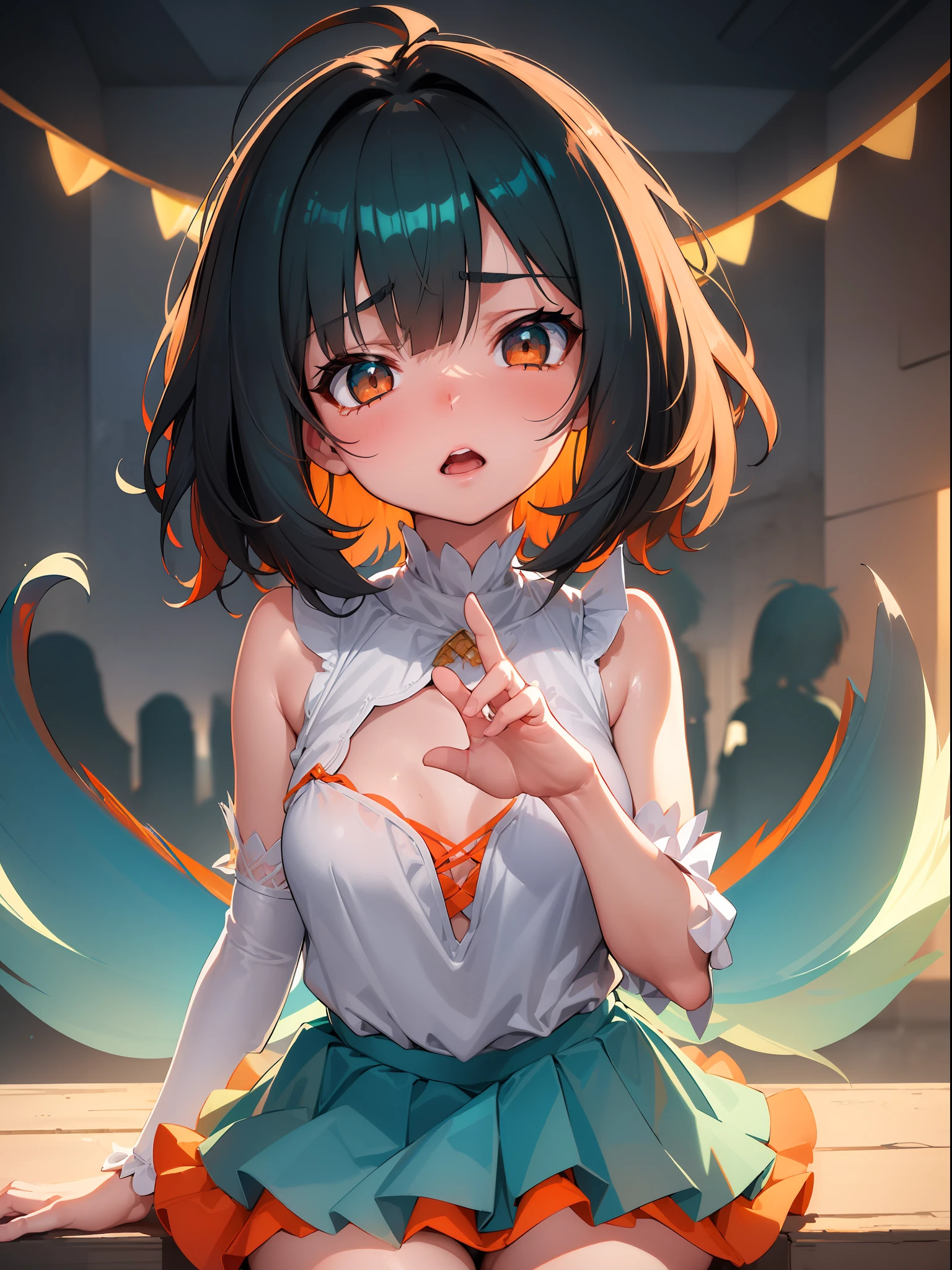 ((((())))), (masutepiece:1.2, Best Quality),1girl in,Upper body,Cute face,Sharp Focus,Detailed face,Highly detailed,,8k render,16 K,Perfect breasts,shorth hair,bob cut hair,beautiful a girl,Portrait of a girl,Wearing hoodie,Sunlight,Reflection of natural light on the face,awardwinning,Real Skin Tones,Raw skin color,hyper realisitic,The most beautiful girl,Natural lighting,Focus,Cinematic lighting, High contrast, (teal and orange:1.4), (Muted colors, dim colors, Soothing tones:1.3), Low saturation, finely detail, Beautiful detailed girl, Beautiful detailed girl, game_nffsw, from a_Side, very detailed body short hair curly hair between eyes short ponytail hair ingestion light brown hair flowing hair ahoge girl looked fed up crying beautiful detailed deep eyes fox_Ears Slightly open mouth Two arms Human hands Flat chest Top quality midriffs White eyes White skin Flowers Helmet scrunchies Iridescent and iridescent dresses Stripes Translucent pink skirt Large top sleeve Curved slender fishtail Exquisite indoor and outdoor fabrics Beautiful clear background Detailed shadow logo Highly detailed CG8k wallpaper Highly detailed CG Unity wallpaper Highly detailed CG Unity 8k wallpaper