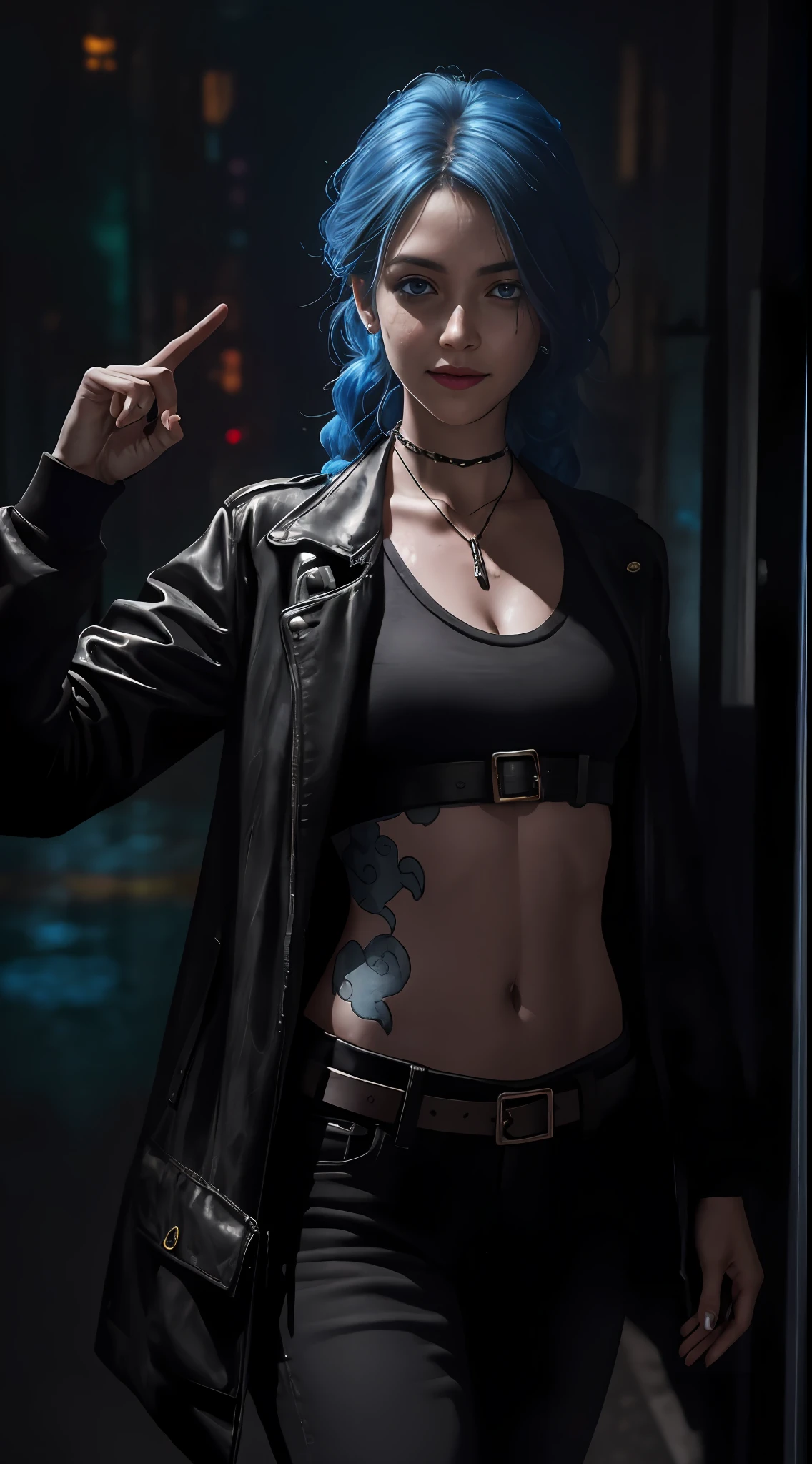 analogue style,model shoot style,primitive(approximate:1.4)'s(JinxLol:1.1),(Throat cut:1.2),deathia,Blood dripping,Center face,1girll,(shiny pink eyes:1.7,White color hair),(shining body),(Hands off the camera:1.5)),looking at viewert,
((unholy:1.3,low head:1.3,the night:1.3,dreads:1.3,terrifed:1.3,Contracted pupils:1.7,mad smile:1.6)),little breast,Arm tattoos,stomach tattoo,((Sweat on the face:1.4)),
best qualityer,Epic(Photo of Lee Jeffries,Sony A7,50 millimeters,pores:1.5,a color,Hyper-detailing:1.5,filmgrain:1.4,
hyper realisitc:1.5),hyper realistic texture,tmasterpiece,Unreal Engine5,the Extremely Detailed CG Unity 8K Wallpapers,photorealistic eye,
Crazy meticulous photos,(ecstasy of light and shadow,Dark deep shadows),(Winner of the Pulitzer Prize for Photography and Taylor Wessing Photographic Prize)