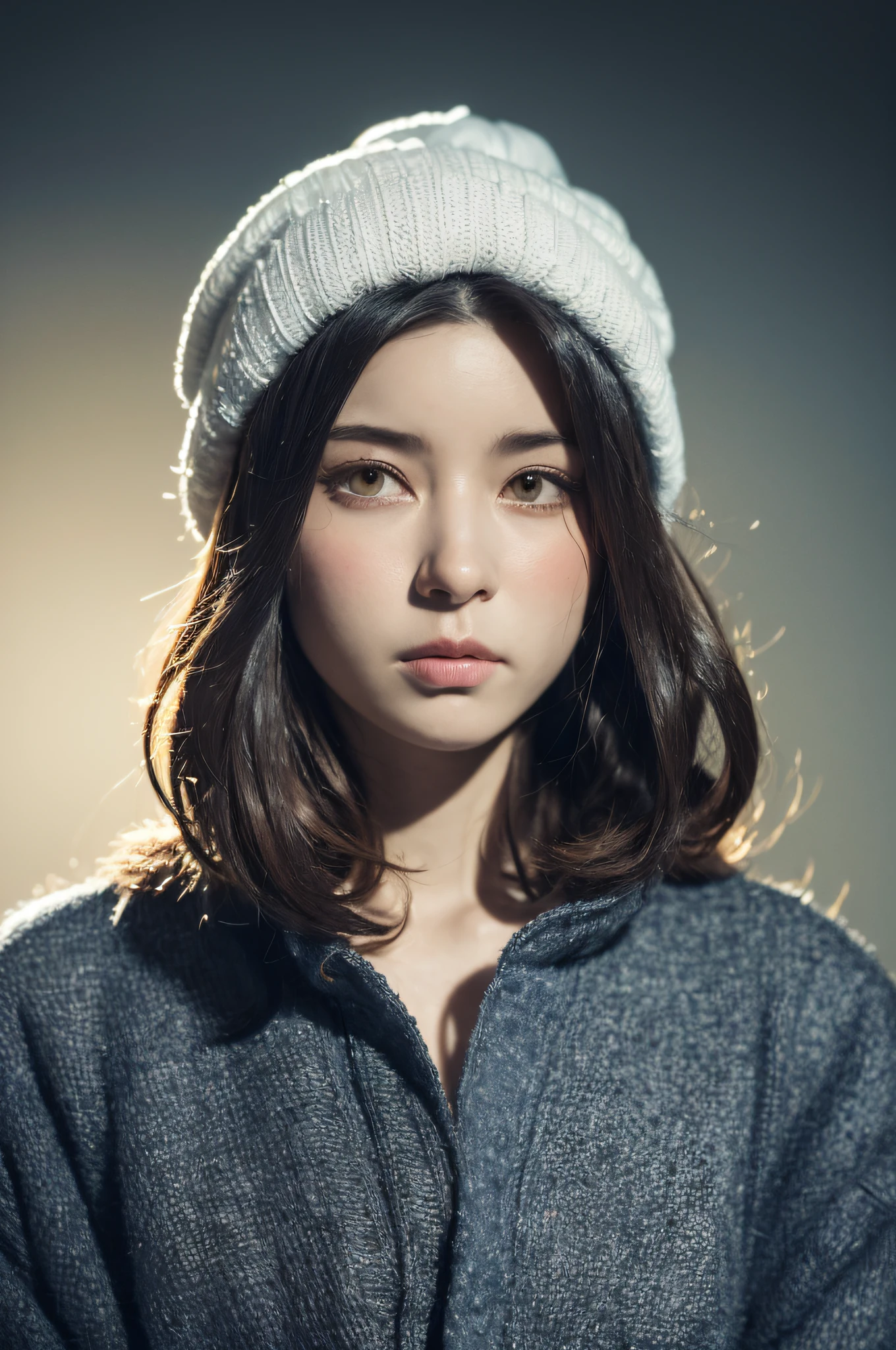 (
(8k:1.27), best quality, masterpiece, ultra highres:1.2) Photo of Pretty Japanese woman
(beautiful:1.1) (sci-fi warrior woman:1.1) space soldier, (beanie:1.61) (leather jacket:1.21) intricate elegant, fantasy, detailed, ometric by greg rutkowski and alphonse mucha, gradient lighting
