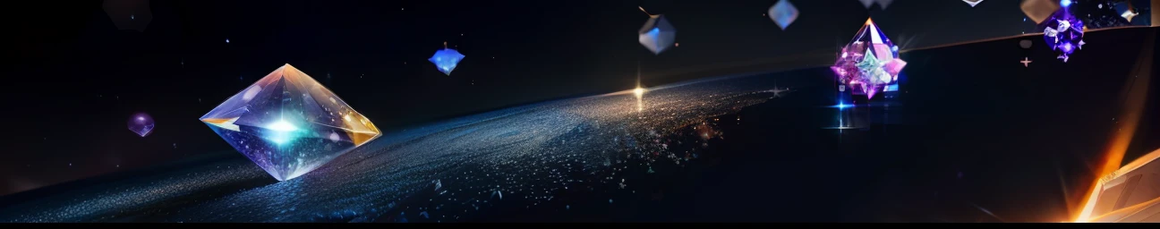 Create a background with crystals and stars