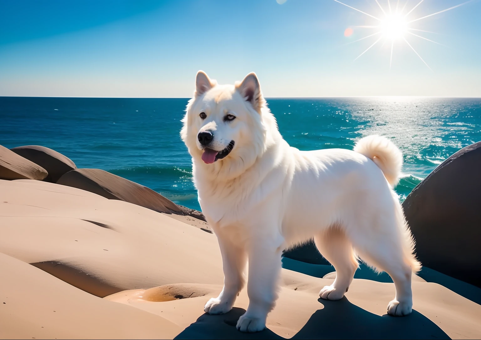 Um budog branco pequeno
