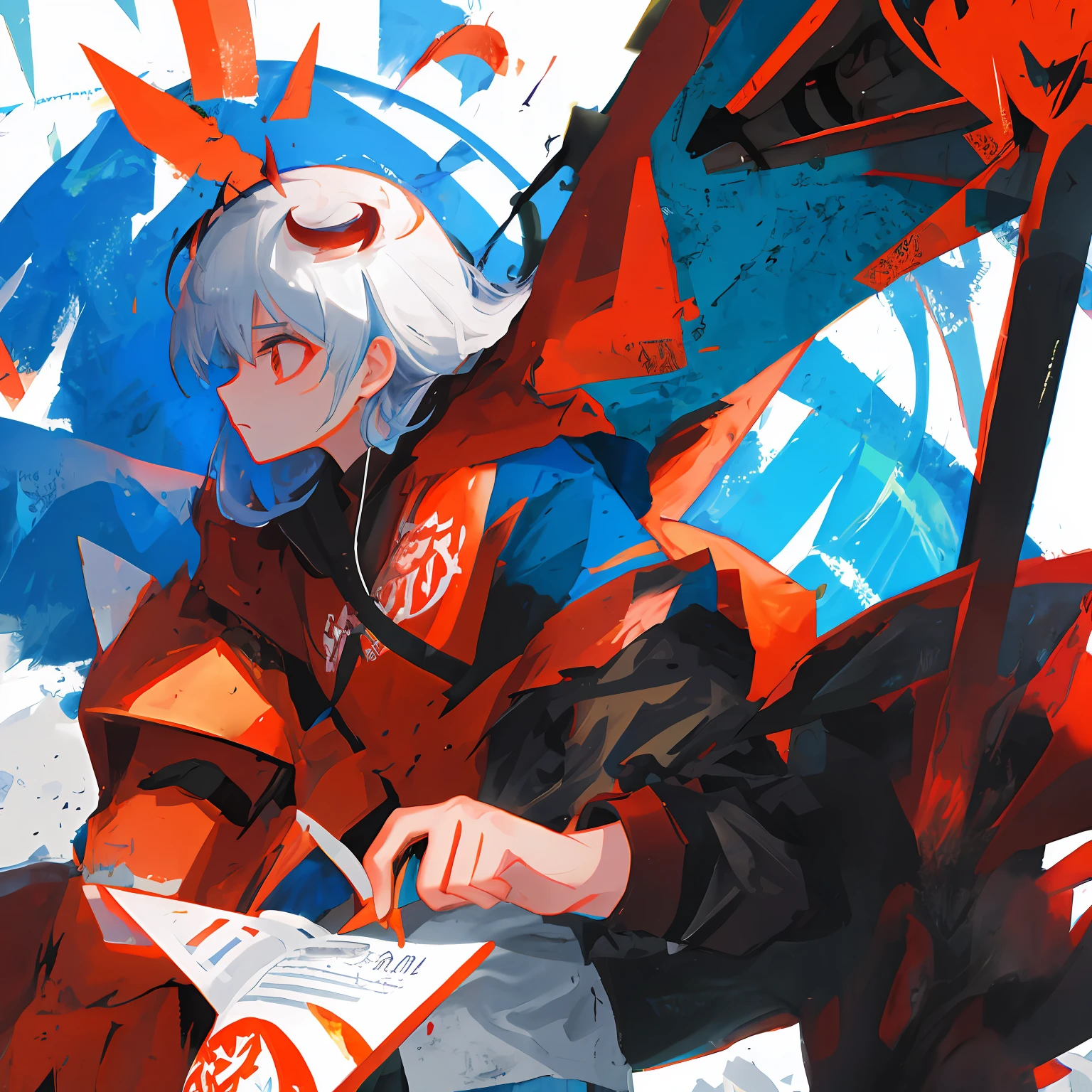 Character side face,agony