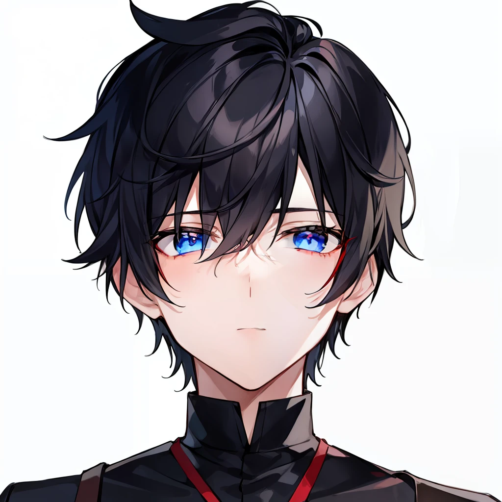 A close up of a person with a black hair and blue eyes - SeaArt AI