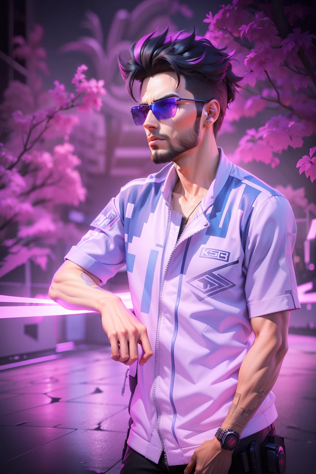 Background change 3d cartoon 8k face cyberpunk handsome ultra realistic