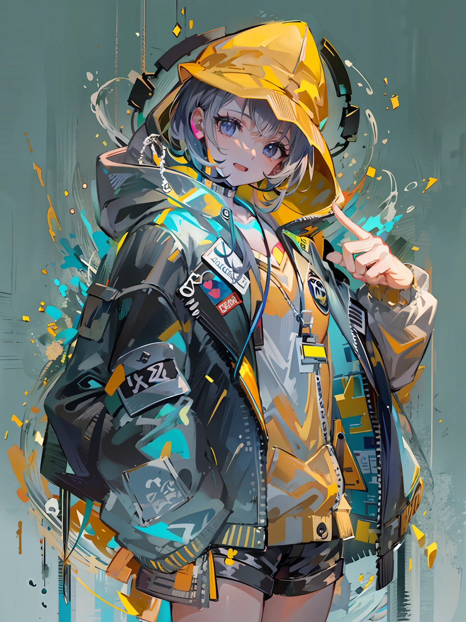 Left finger、Pointing to something