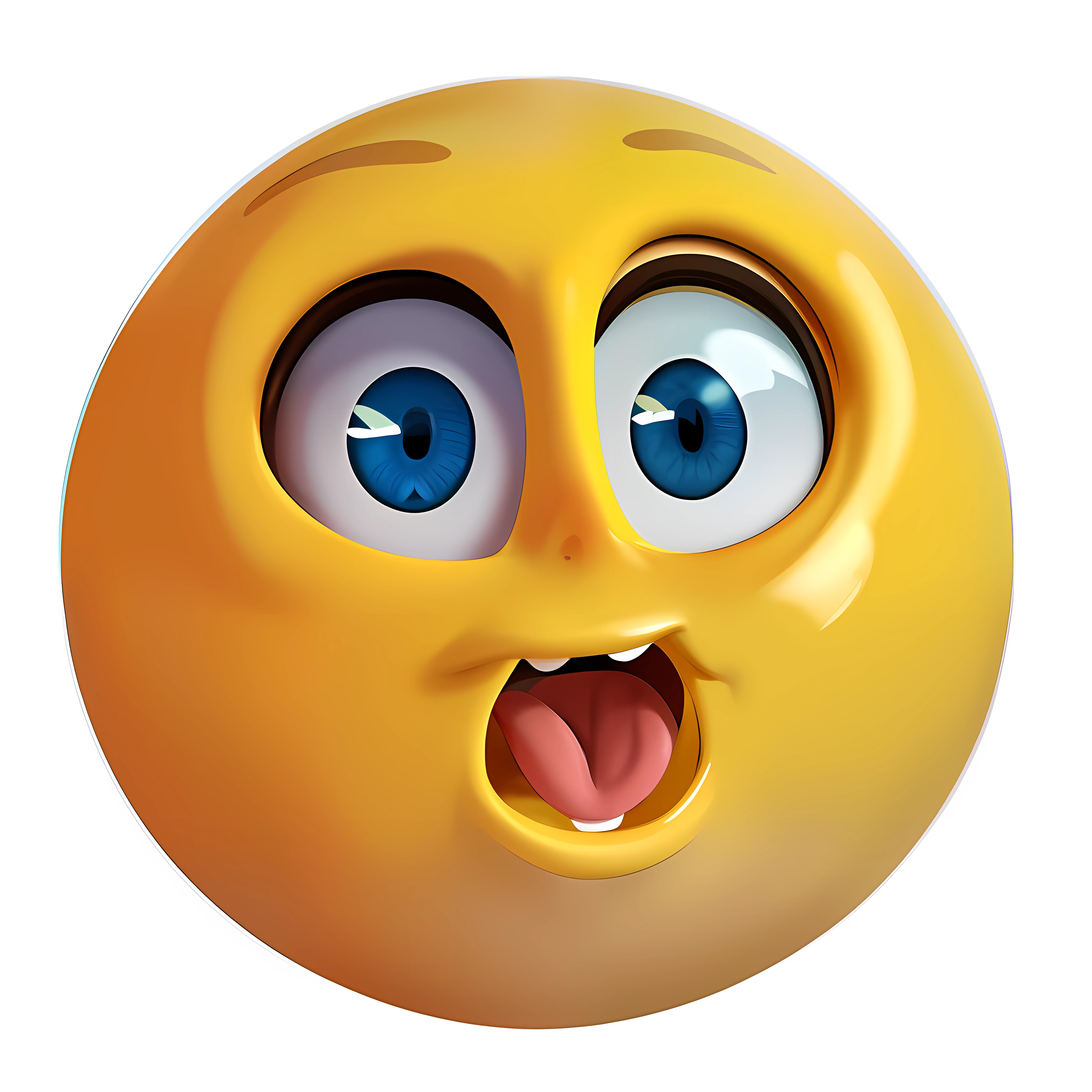 yellow face with blue eyes and long, big tongue sticking out, cara bonito olhos grandes e sorridente, grandes olhos felizes, funny emoji, charming expression gesicht, emoticon, cara divertida e brincalhona boba, crazy expression, rosto mostrado, Funny, expressive surprised expression, surpreso franziu a testa, olhos enormes, new emoji of biting your lip, emoji de medo, olhos cruzados