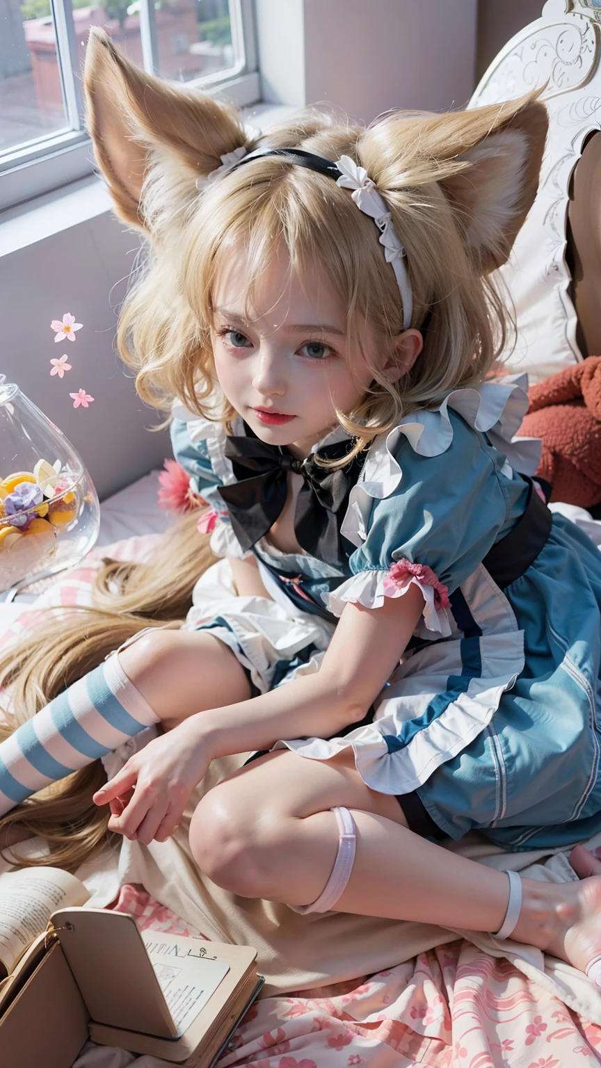 photo of *** girl, cute ***********, shorts hair, cute little fingers, (detail fingers), (blond hair:1.2), wearing an cute maid suit with fox ear headband, in the bedroom, read a magic book,
best quality, realistic, photorealistic, (intricate details:1.2), (delicate detailed), (cinematic light), clear line, sharp focus, realistic face, detailed face
unity 8k wallpaper, ultra high res, (photorealistic:1.4), looking at the camera