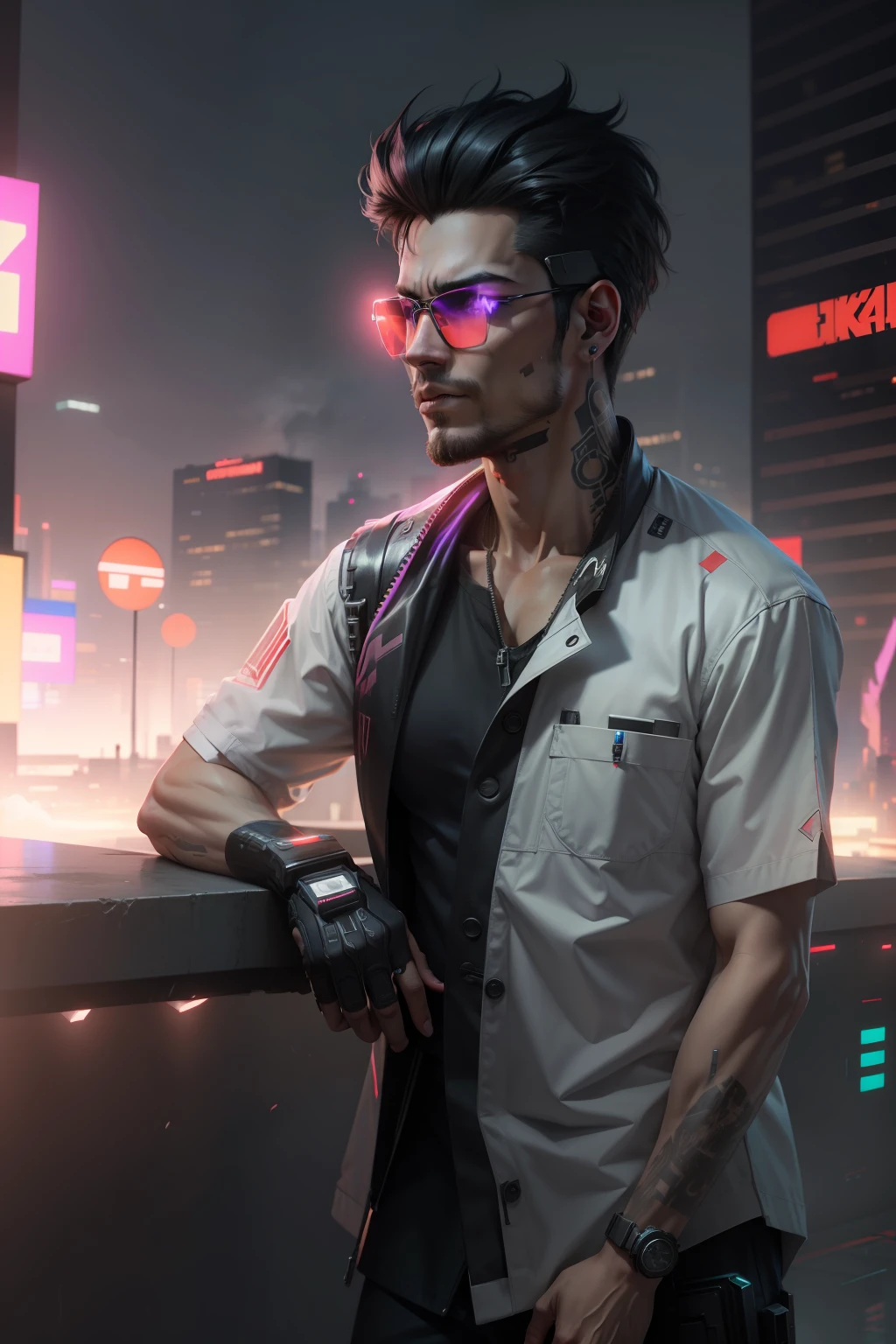 Background change  8k face cyberpunk handsome ultra realistic