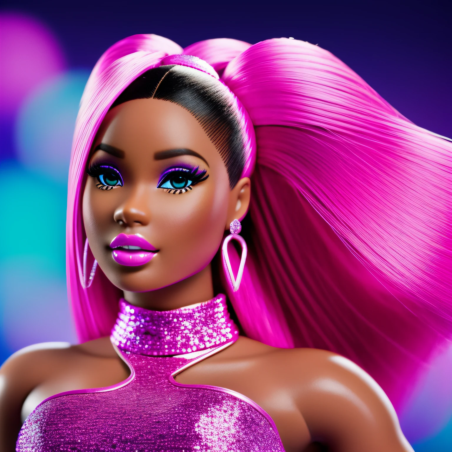 barbie, nicki minaj, ice spice, rapper, 8k, ultra hd, black skin, mattel, barbie doll, doll