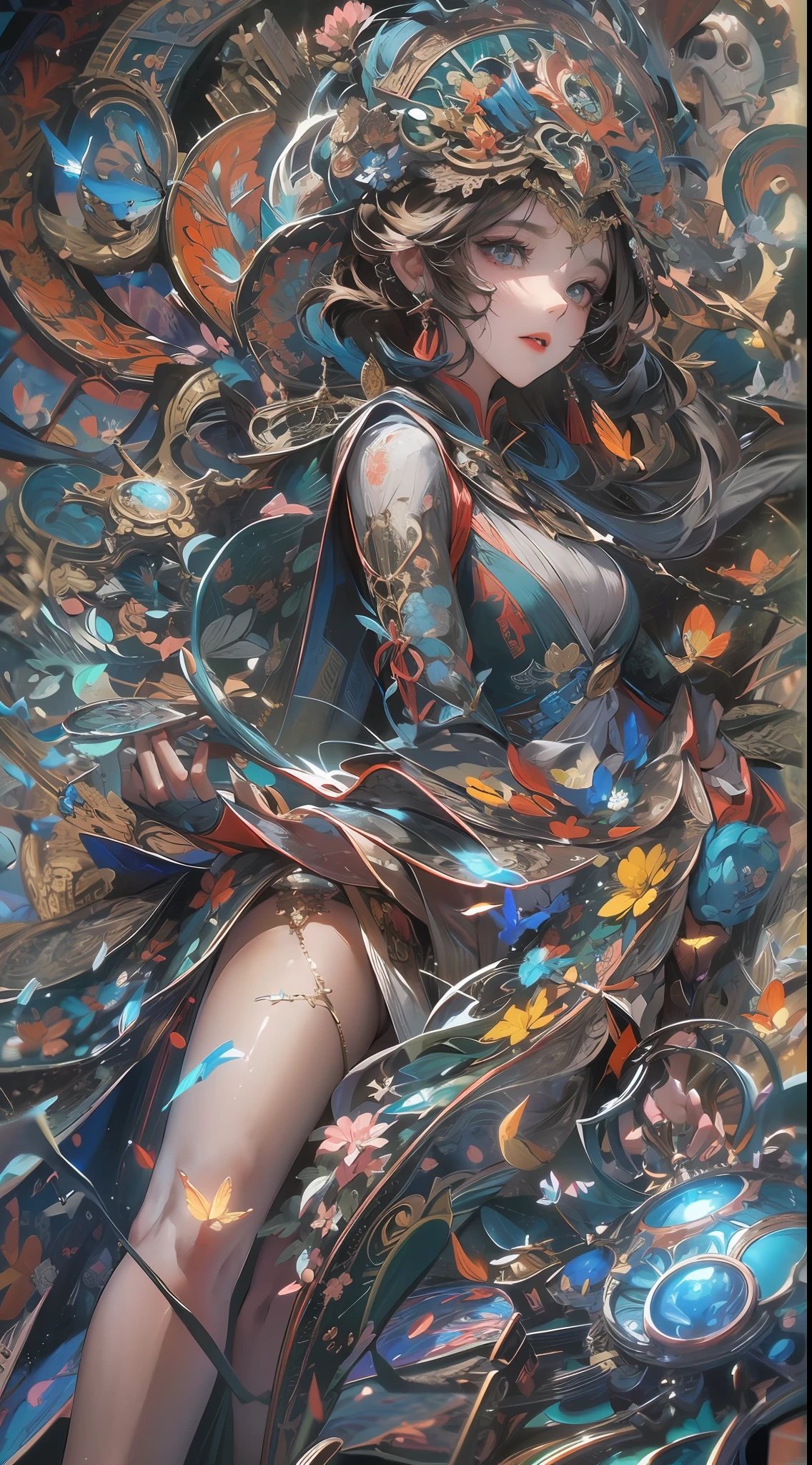 (masterpiece, top quality, best quality, official art, beautiful and aesthetic:1.2), (1girl), extreme detailed,(fractal art:1.3),colorful,highest detailed