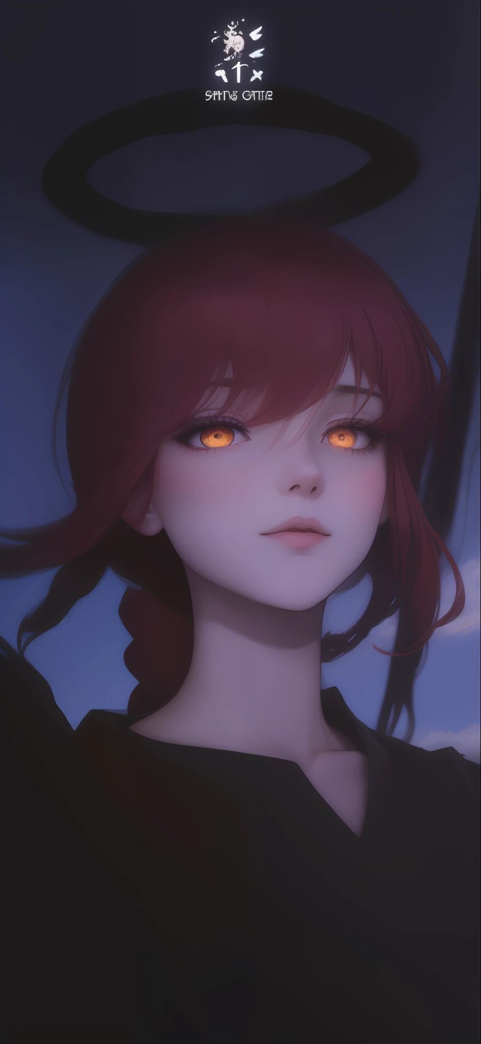 Anime girl with red hair and angel wings in the sky, protagonista feminina 👀 :8, protagonista feminina, Gapmoe Yandere Grimdark, Retrato Gapmoe Yandere Grimdark, tou, shalltear bloodfallen, estilo anime como destino/noite de estadia, imagem do avatar, com olhos vermelhos brilhantes, foto de perfil 1024px, Grande Ordem do Destino, de meninas da linha de frente, melhor qualidade