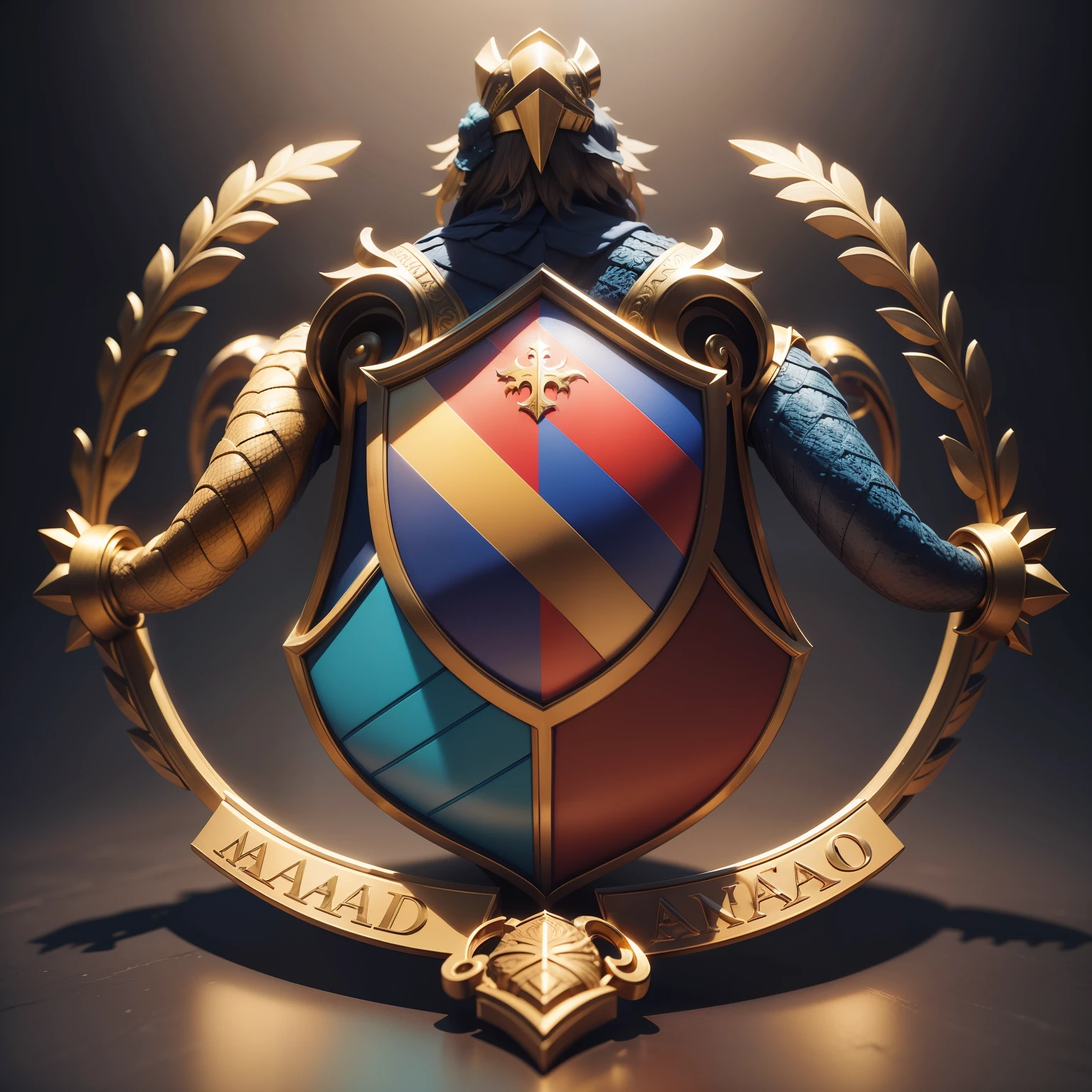Create a coat of arms for a medical class, o ano deve ser com algarismo romano de 2023, 3D coat of arms, cobra, cinematic lighthing, 3d bem definido