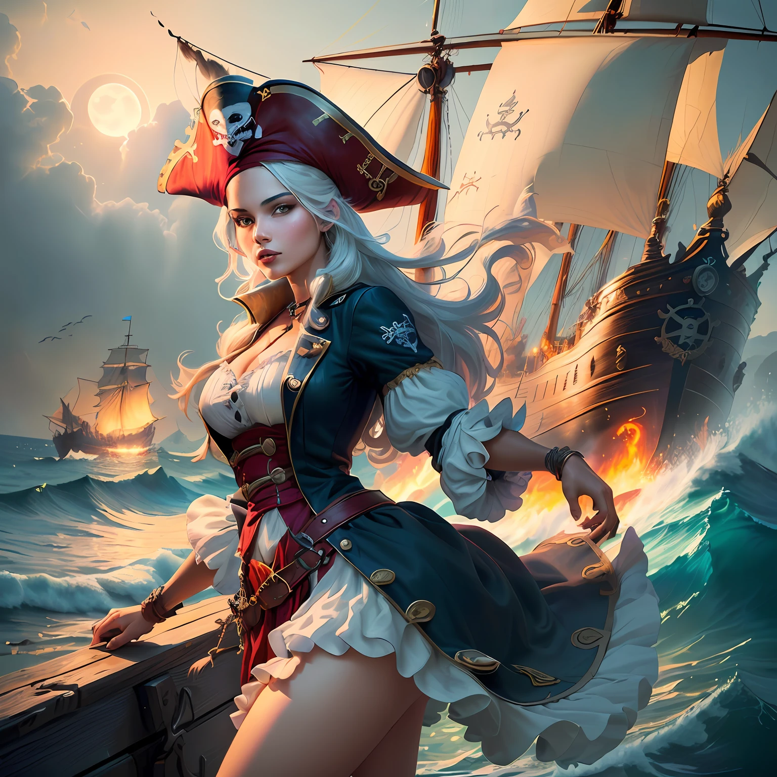 Poster design, (SFW), Foxy a raposa pirata em um navio pirata