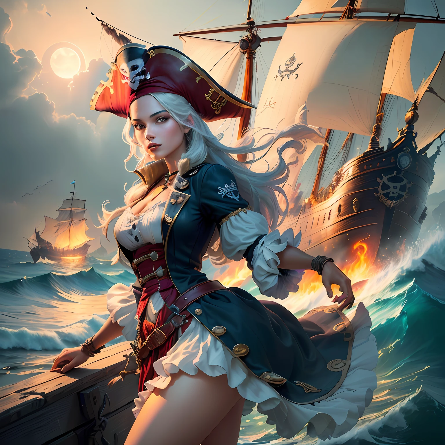 Poster design, (SFW), Foxy a raposa pirata em um navio pirata