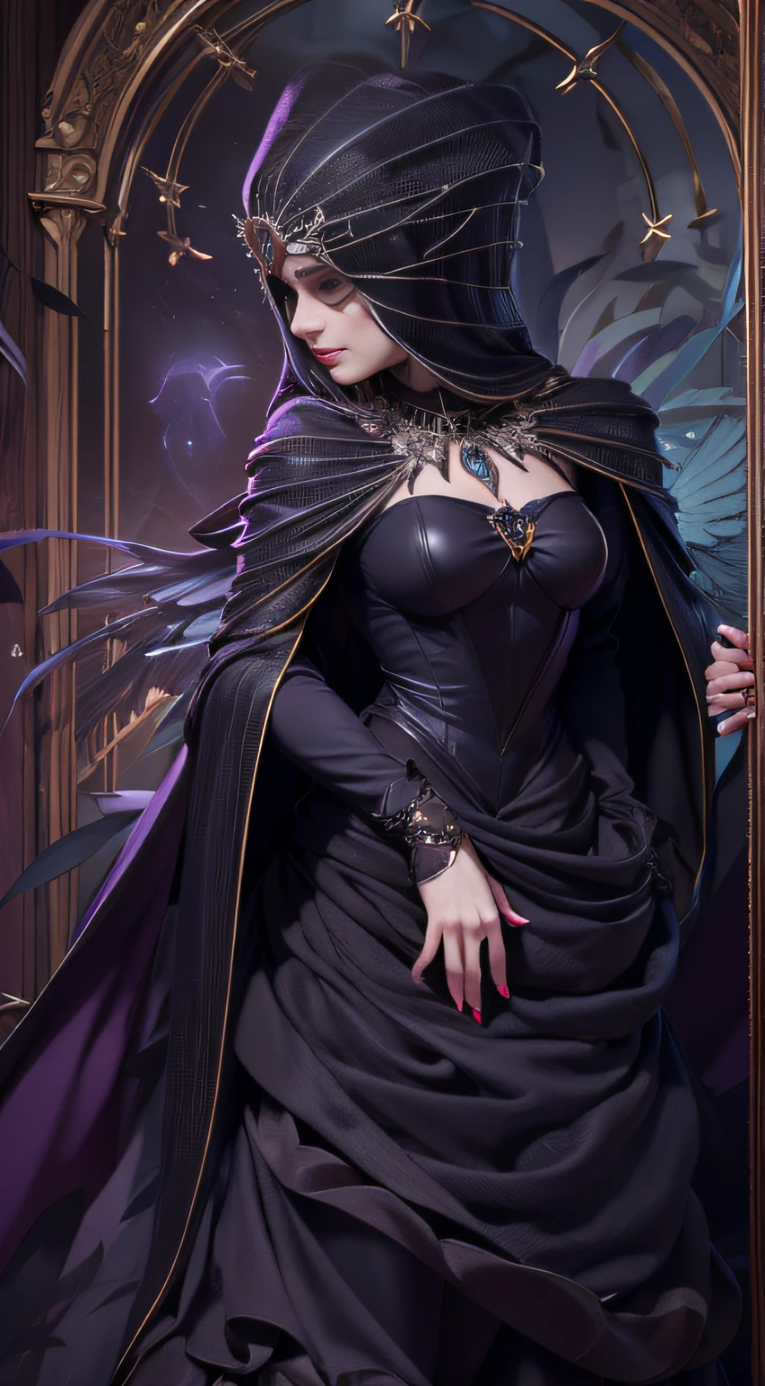 "Enveloped in a timeless allure, Countess Ravenna captivates unsuspecting hearts, luring them into her web of enchantment, only to consume their life essence in an act of dark destiny."