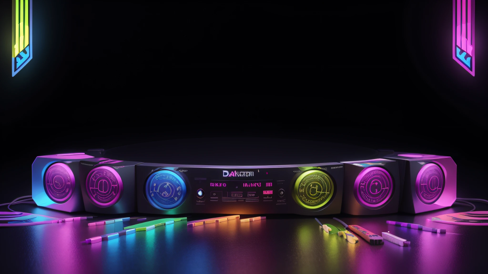 diamante. detalhes neon. rainbowart, caixa de som. music. alto falante. Colouring