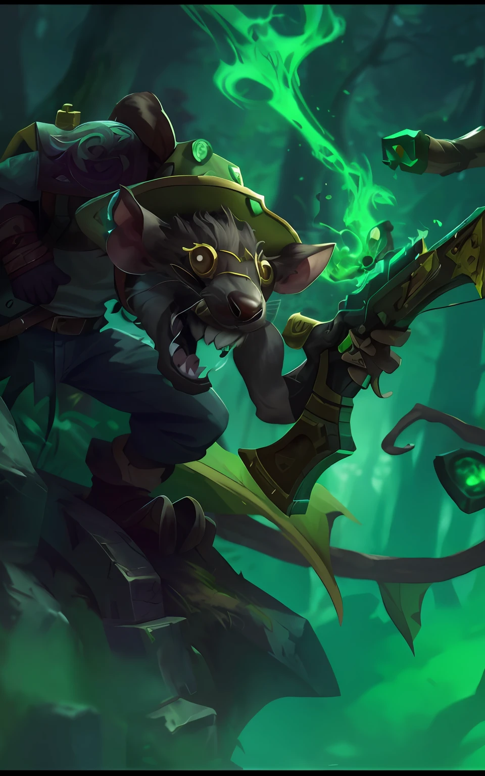 Close-up of rats with guns in the forest, Splash Art, Official Splash Art, league of legends splashart, amazing portrait of viego, Riot game concept art, league of legends splashart, League of Legends concept art, 8k hd wallpaperjpeg artifact, 8k hd wallpaperjpeg artifact, league of legends style art