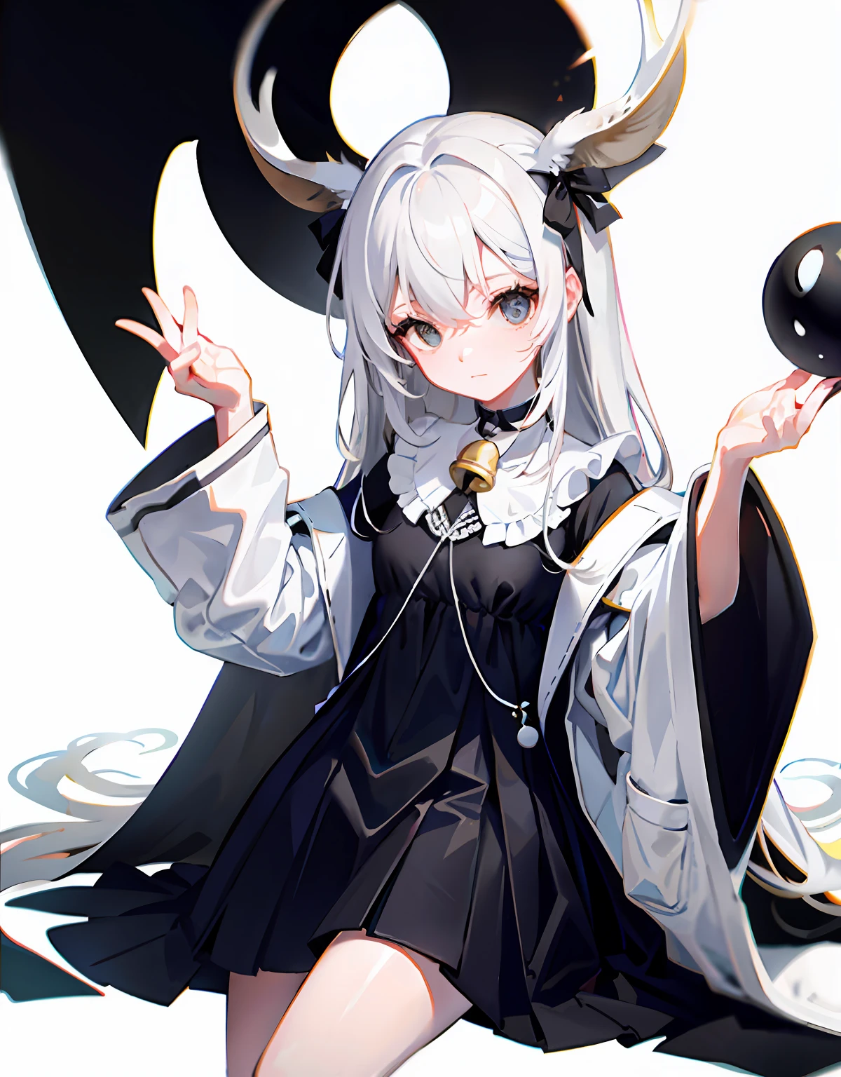 White background,elk ,Black and white silhouette,Wear a bell around your neck,diferentes poses,Blank background