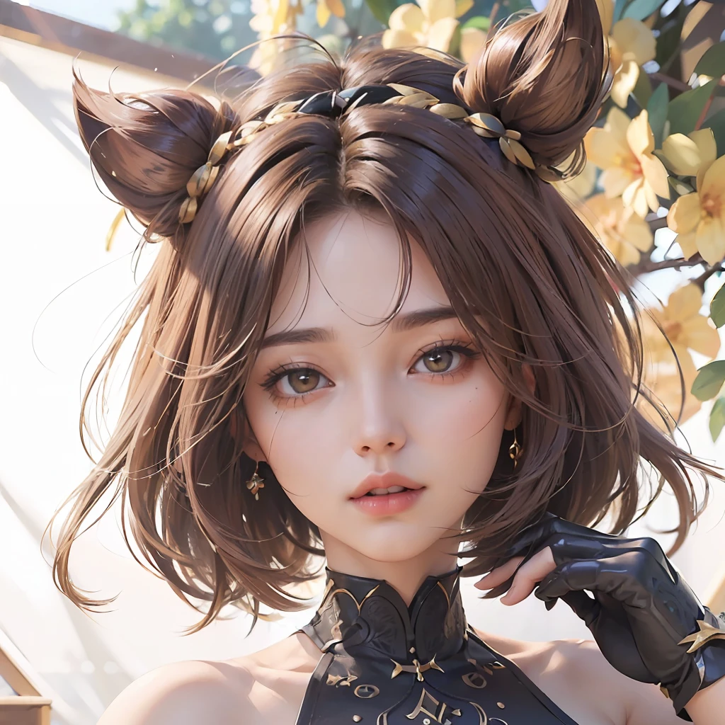 ((Realistic light, Best quality, 8k, Masterpiece :1.3)), Selfie, 1girl, Pretty woman with perfect figure :1.4, abs :1.1, (Brown hair, Huge breasts :1.5), arabic dress :1.2, Bed, Ultra-detailed face, Detailed eyes, Double eyelid, perfect hands perfect fingers perfect breasts perfect hair perfect face perfect body