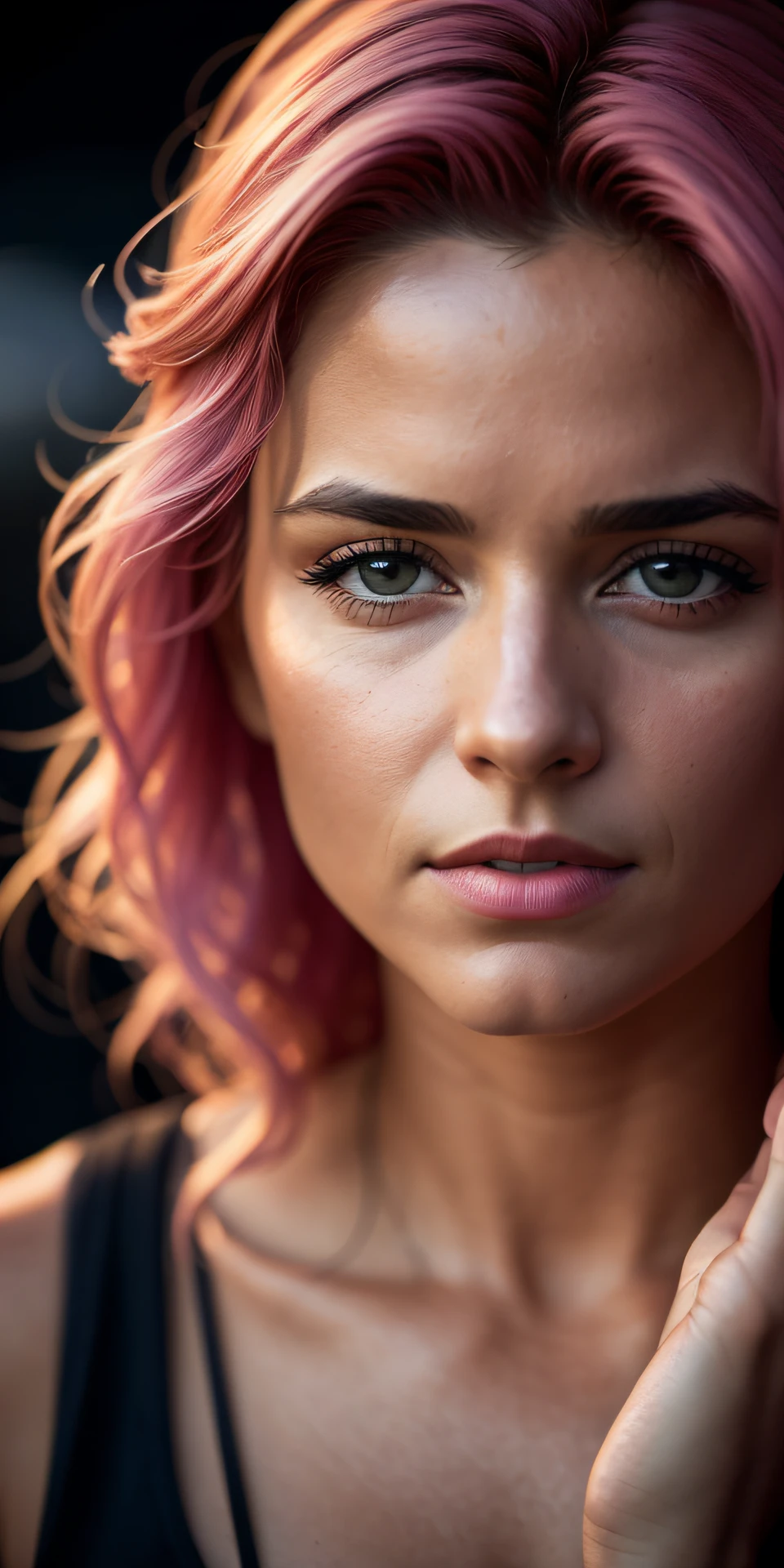 obra-prima, Beautiful German girl, cabelo rosa, residential area, decote, muito detalhado, lighting dramatic, digital art trends on Artstation 8k HD detailed realistic, detalhado, textura de pele, super detalhado, textura de pele realista, armadura, melhor qualidade, super high resolution, ( fidelidade: 1.4), alta resolução, detalhada, foto crua, sharp re, by Lee Jeffries Nikon D850 Stock Film Photography 4 Kodak Portra 400 Camera F1.6 colors rich in hyper realistic lenses realistic texture dramatic lighting unrealengine trending on artstation cinestill 800,