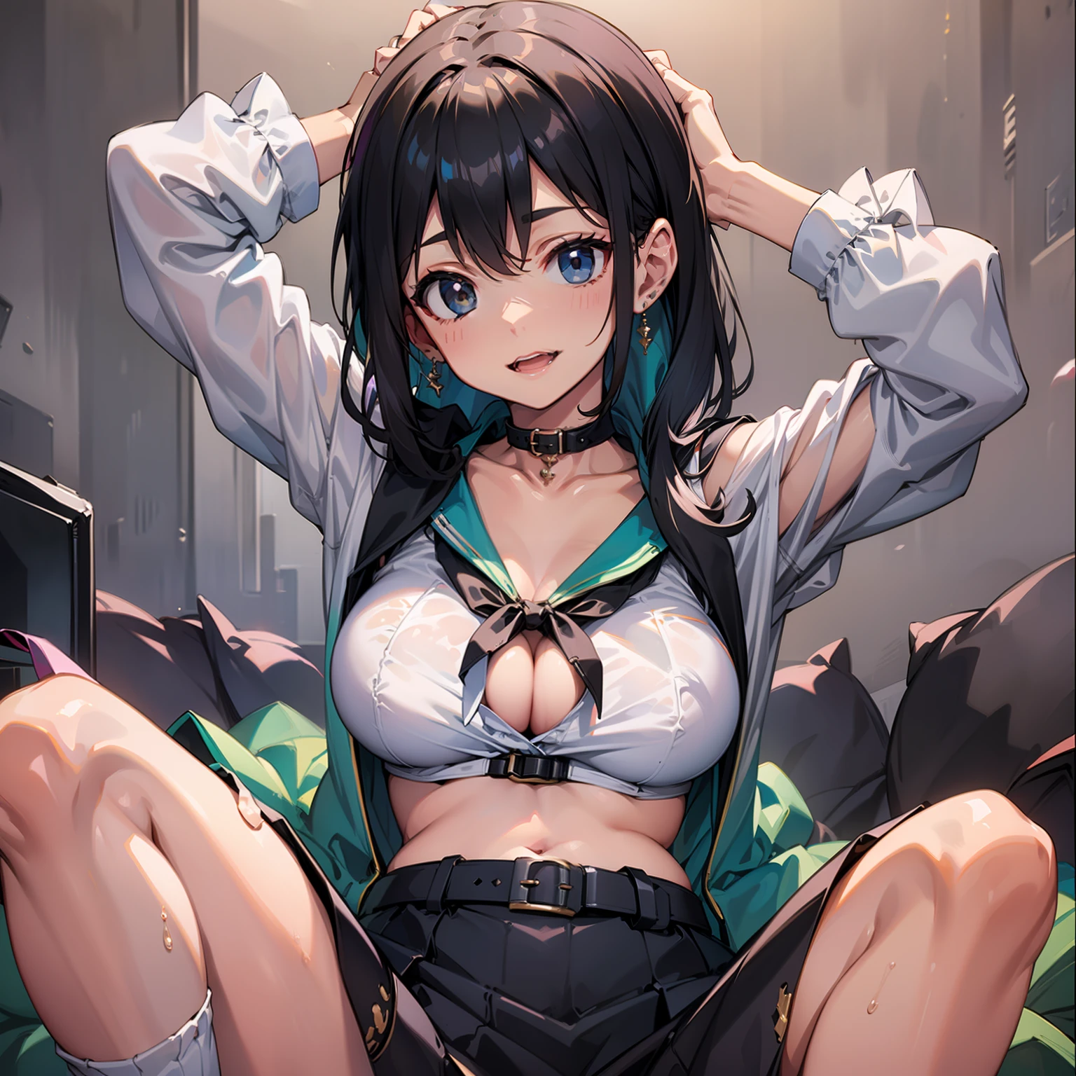high high quality， rich details​， Perfect image quality （best qualtiy））， （super detailing），large breasts exposed