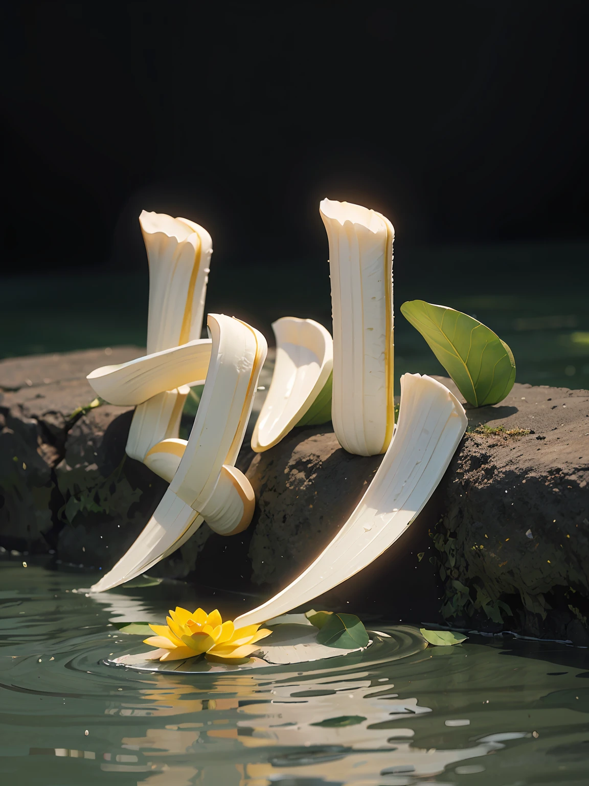 lotuses,Lotus leaf,Beautiful,best qualtiy,tmasterpiece,超高分辨率,(Realism:1.4),RAW photogr,blooming flower field,pools of water,mountain water,great outdoors
