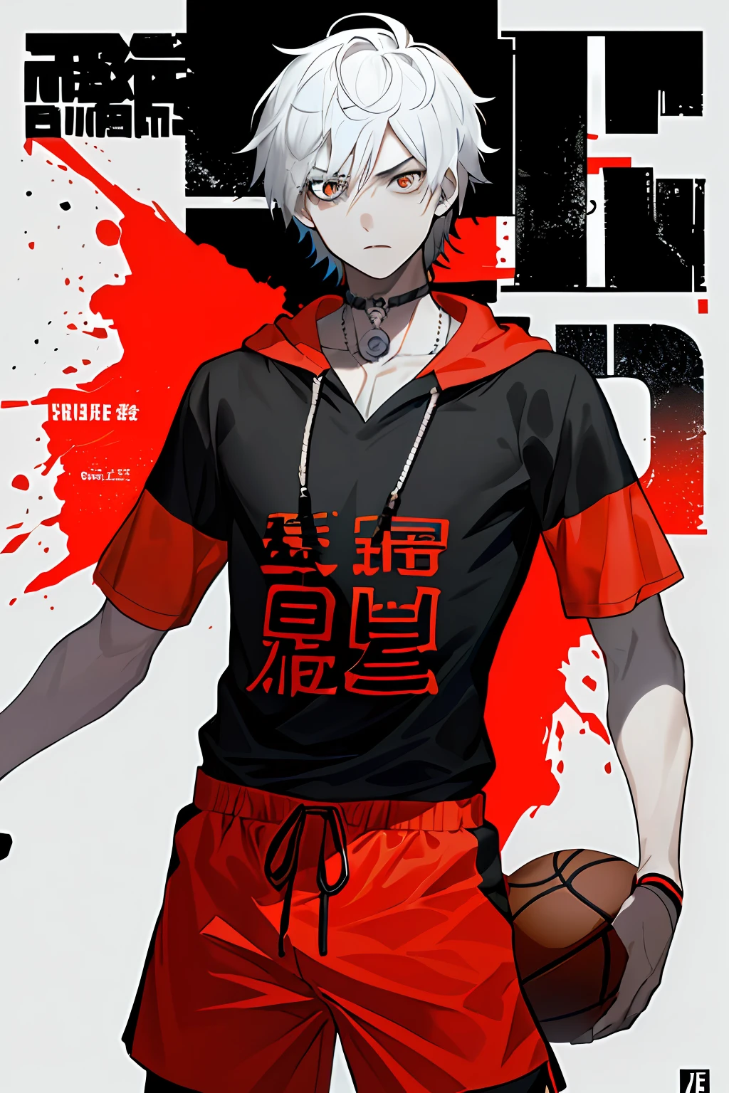 ((((dramatic))), (((gritty))), (((intense))) The movie poster features a young basketball player as the central character。He stands confident in the center of the poster,Dress in fashion-forward clothing,with a determined expression on her face,A pair of basketball balls hang around his neck,A basketball is held between his arms。The background is dark and gritty,There is a sense of danger and a strong feeling。The text is bold and eye-catching,With catchy slogans,Adds to the overall drama and excitement。The color palette is dominated by dark colors,Dotted with bright colors,Make the poster dynamic and visually striking,tachi-e (magazine:1.3), (cover-style:1.3), fashionable, woman, vibrant, outfit, posing, front,rich colourful,dyna,Background with,element in,self-assured,Expressing the,halter,statement,attachment,A majestic,coil,Runt,Touching pubic area,Scenes,text,Cover of a,boldness,attention-grabbing,titles,Fashionab,typeface,Catchy,titles,more big,smart、moderno、Trendy、focus-on、Fashionab、jersey,