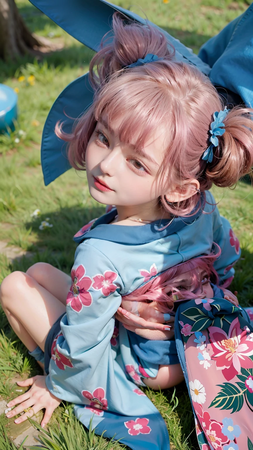 photo of 3yo girl, cute little girl, shorts hair, cute little fingers, ((realistic fingers)), (detail fingers), (pink hair:1.2), wearing an cute kimono suit, pink foxtail, flowers in hair, sitting on the grass,
best quality, realistic, photorealistic, (intricate details:1.2), (delicate detailed), (cinematic light), clear line, sharp focus, realistic face, detailed face
unity 8k wallpaper, ultra high res, (photorealistic:1.4), looking at the camera,