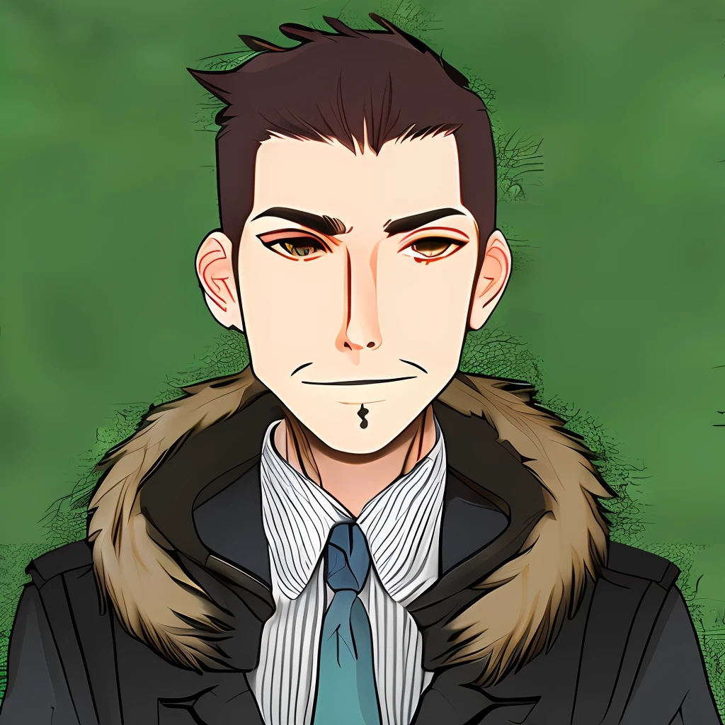 greyt hair,furry,coyote,Less too,Heterochromic pupils,Butterfly knife in his right hand