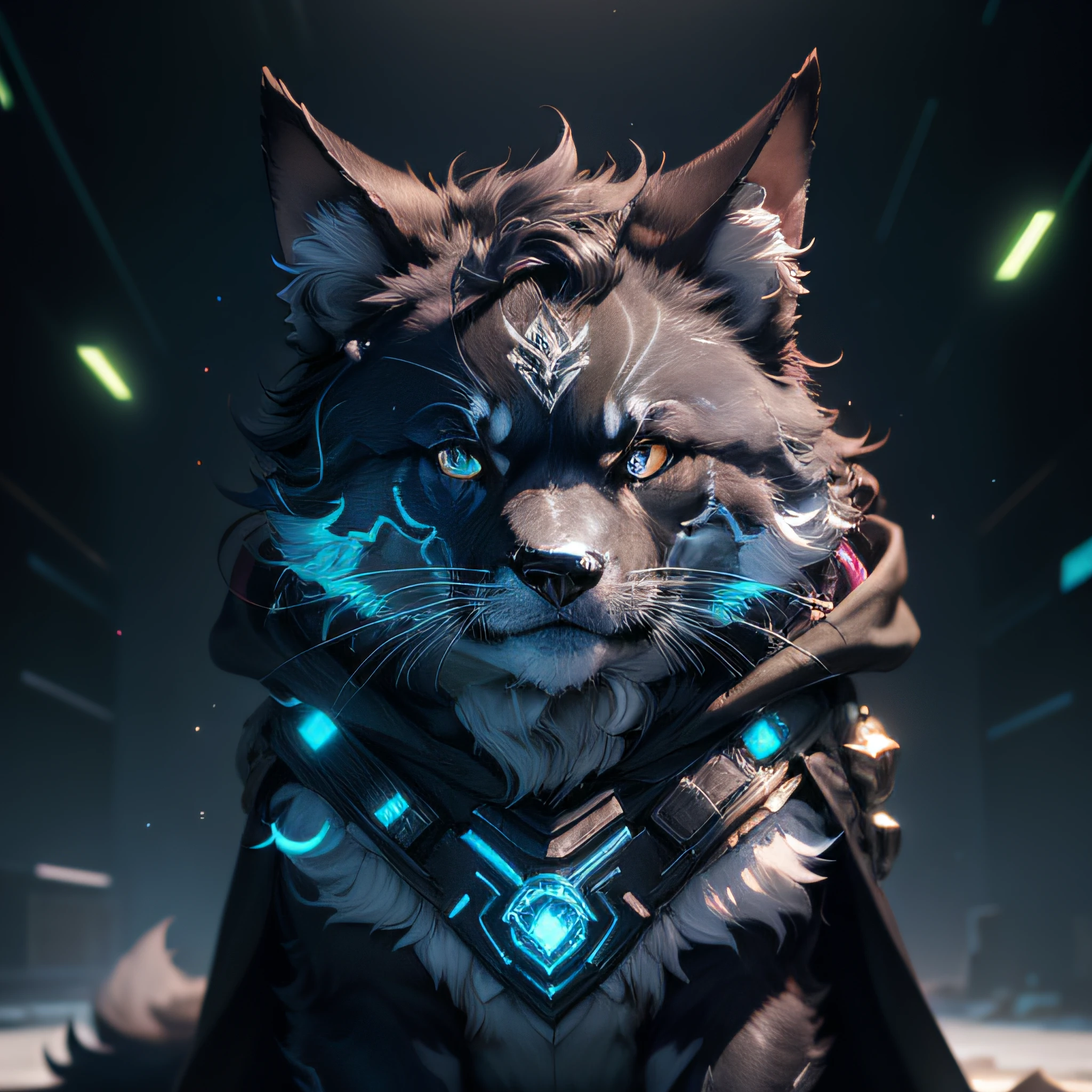 ((best qualtiy)), ((tmasterpiece)), (The is very detailed:1.3), 3D,(cyber punk perssonage:1.3)Operate a computer terminal、computer servers、LCD screens、Fiber optic cable、Corporate logo、HDR(HighDynamicRange)、Ray traching、NVIDIA RTX、Hyper-Resolution、illusory 5、sub surface scattering、PBR Texture、Post-processing、Anisotropic filtering、depth of fields、Maximum clarity and sharpness、Many-Layer Textures、Albedo e mapas Speculares,Surface Coloring,Accurately simulate photo-material interactions,perfectly proportions,rendering by octane,twotonelighting,Low ISO,White balance,trichotomy,Wide aperture,8K RAW,High-Efficiency Sub-Pixel,sub-pixel convolution,Luminous Particle,Black cloak,ruanjia,Pinodini,Dark Gems,dog,Muscle werewolves,(Detal Face),(Details fluffy fur),Detailed characters