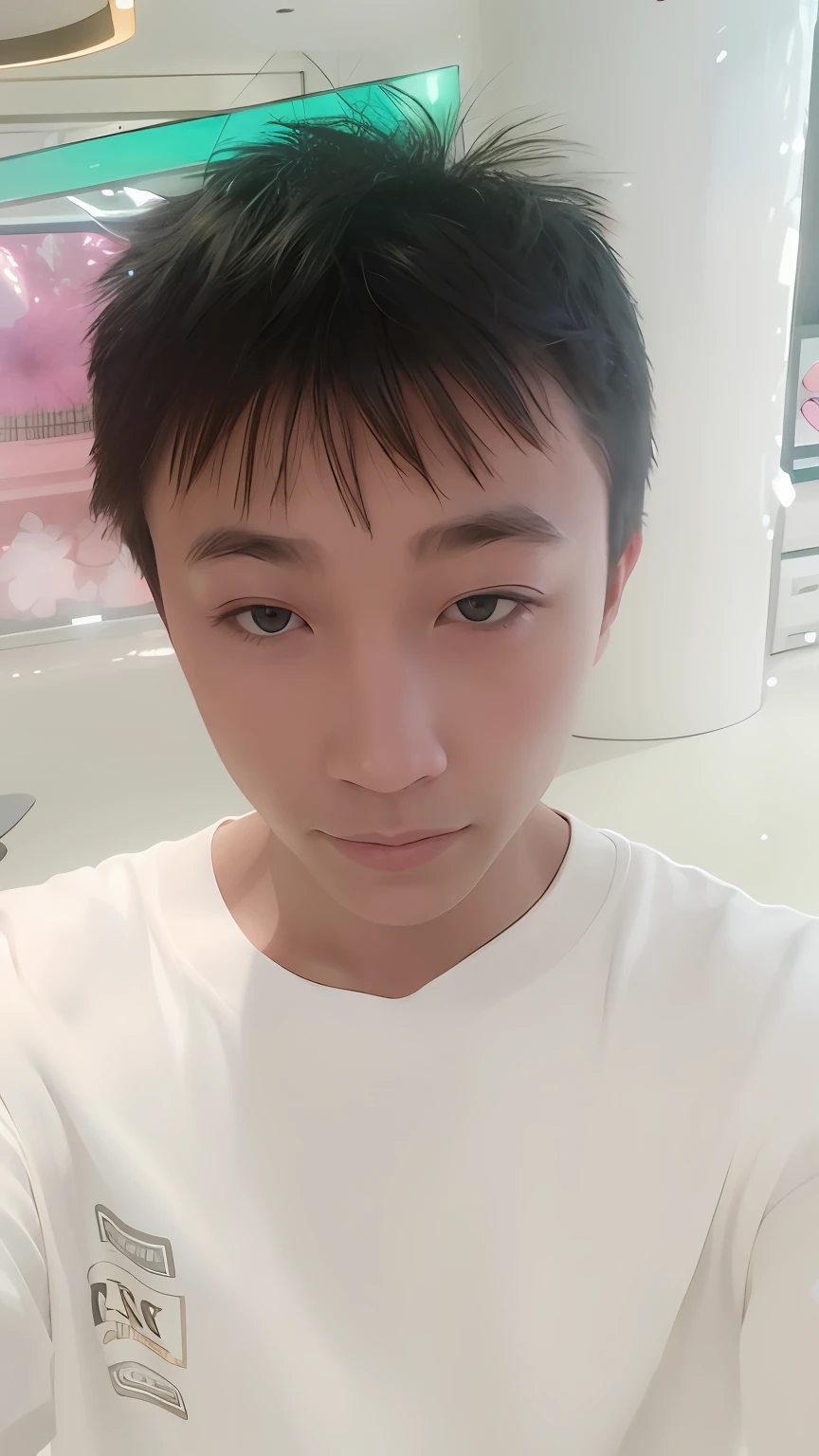A super beautiful boy, Disney animated characters, Stunning face, A sweet smile, Big eyes, Half-body close-up, cinematic lighting, soft focus, There are flowers in the background, Disney blind box style, Oc rendering, 3D, 8k, HD, Super detail --iw 2 --style expressive --niji 5
