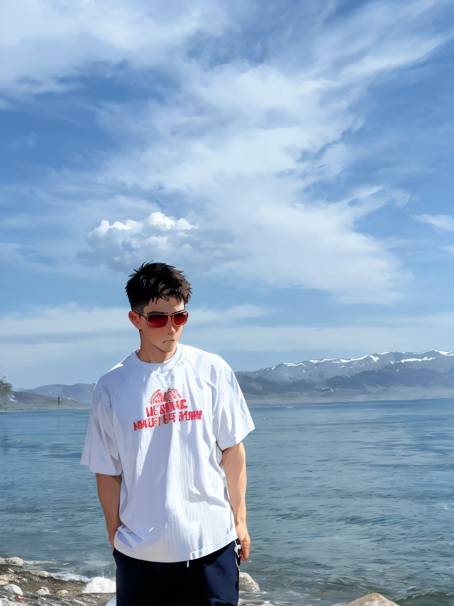 (masterpiece, best quality ), 1man, muscular, short hair, brown eyes, intricate, (locker room) , full body, white baseball uniform, open red jacket, vivid colors,(depth of field:1.2),(abs),blush, looking at viewer, on floor, spread legs,
