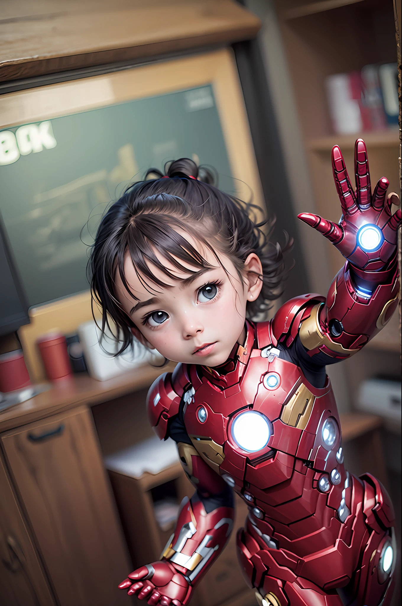 child iron man, realista, hyper detalhado, 4k --auto --s2