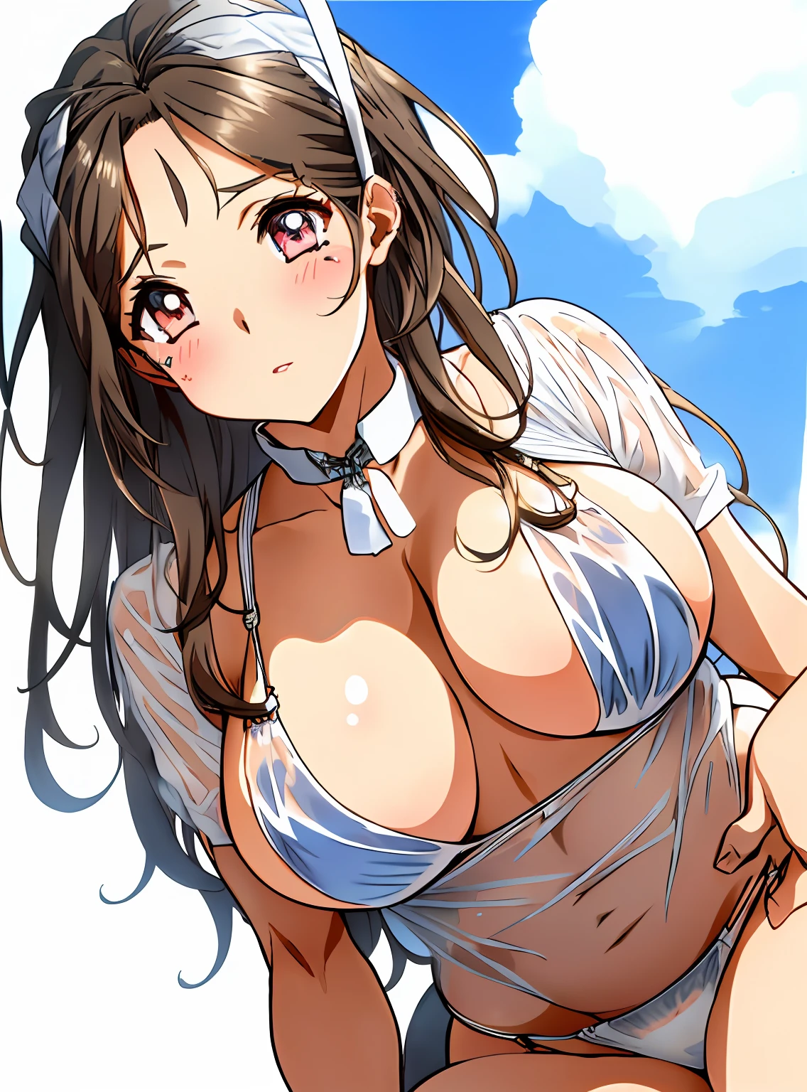 Sexy brown skin Azur Lane waifu，Giant big breasts，Curves are super thick，sixpack abs，Tied to a torture chair，Torture machine，chain，Trapped，in basement，Hostaged，nipple torture，electric chair，Sadness and crying，dreads，urinating on herself，Kidnapped，Tight(White transparent ultra-small cloth bikini，see-through thong，Open the thong vaginal run，Leucorrhoea， The blown tide revealed her breasts，camel-toe，diamond jewelly，Harajuku girl makeup， Sexy breast indentation， evoke， sfv， one-girl， 独奏， Perfect body， s the perfect face， perfect hand， Perfect Finger， Perfect lips， perfect  eyes， Perfect background， perfect atmosphere， Professional quality， 8K， Perfect photography， Highest high resolution， 8K， Ray traching， perfect volumetric lighting， High-quality octane rendering， high quality vector， ultra - detailed， SAW movie scenes， Torture chamber， Clear skin， minimalistbackground， Perfect skin， no abberations