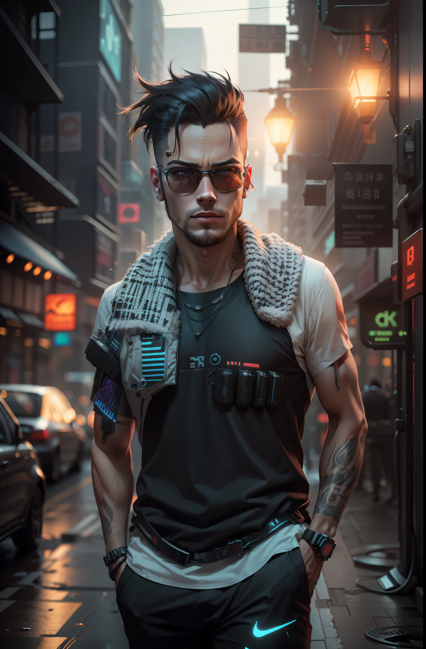 Change background. cyberpunk. handsome boy. 8k animation