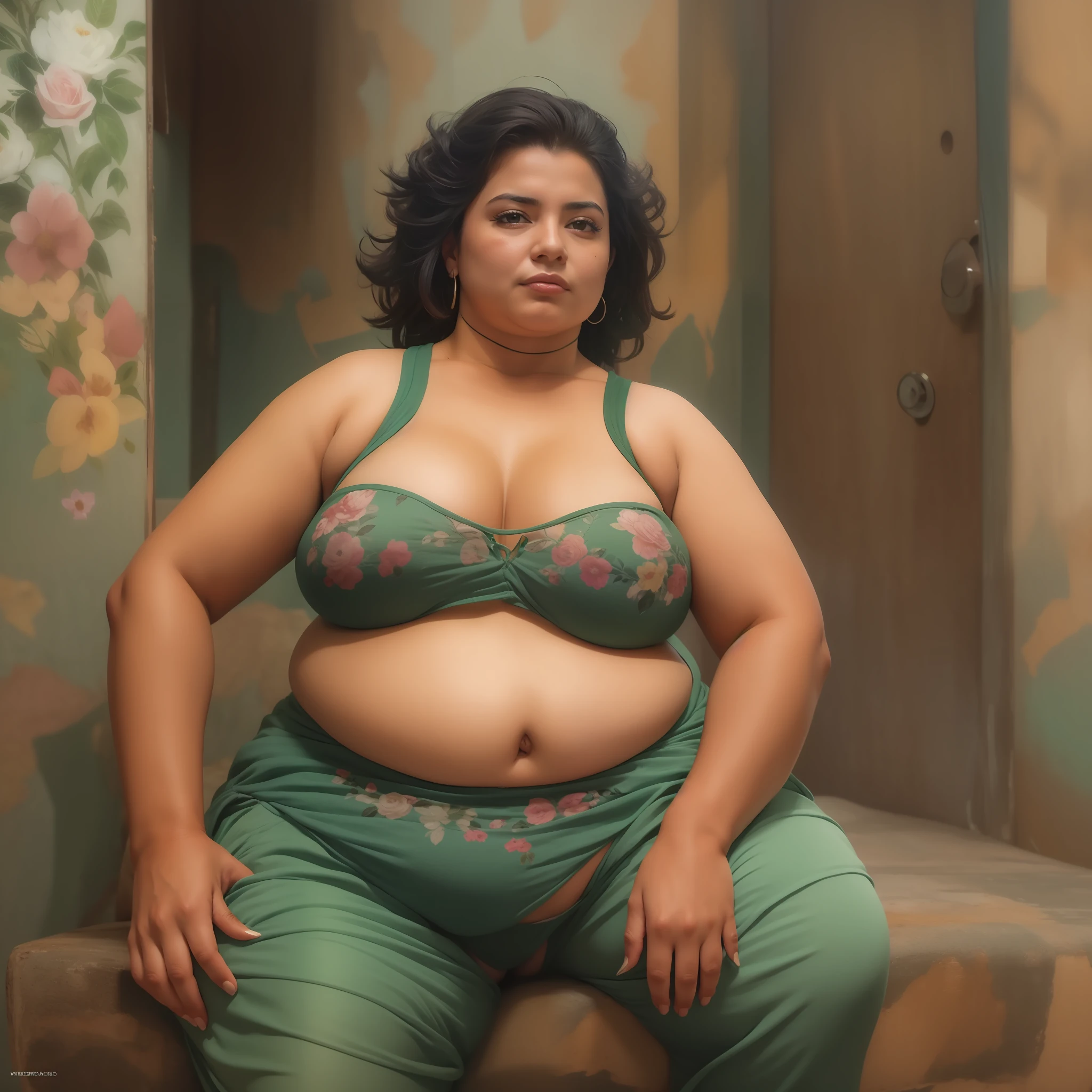 mulher gorda malhando