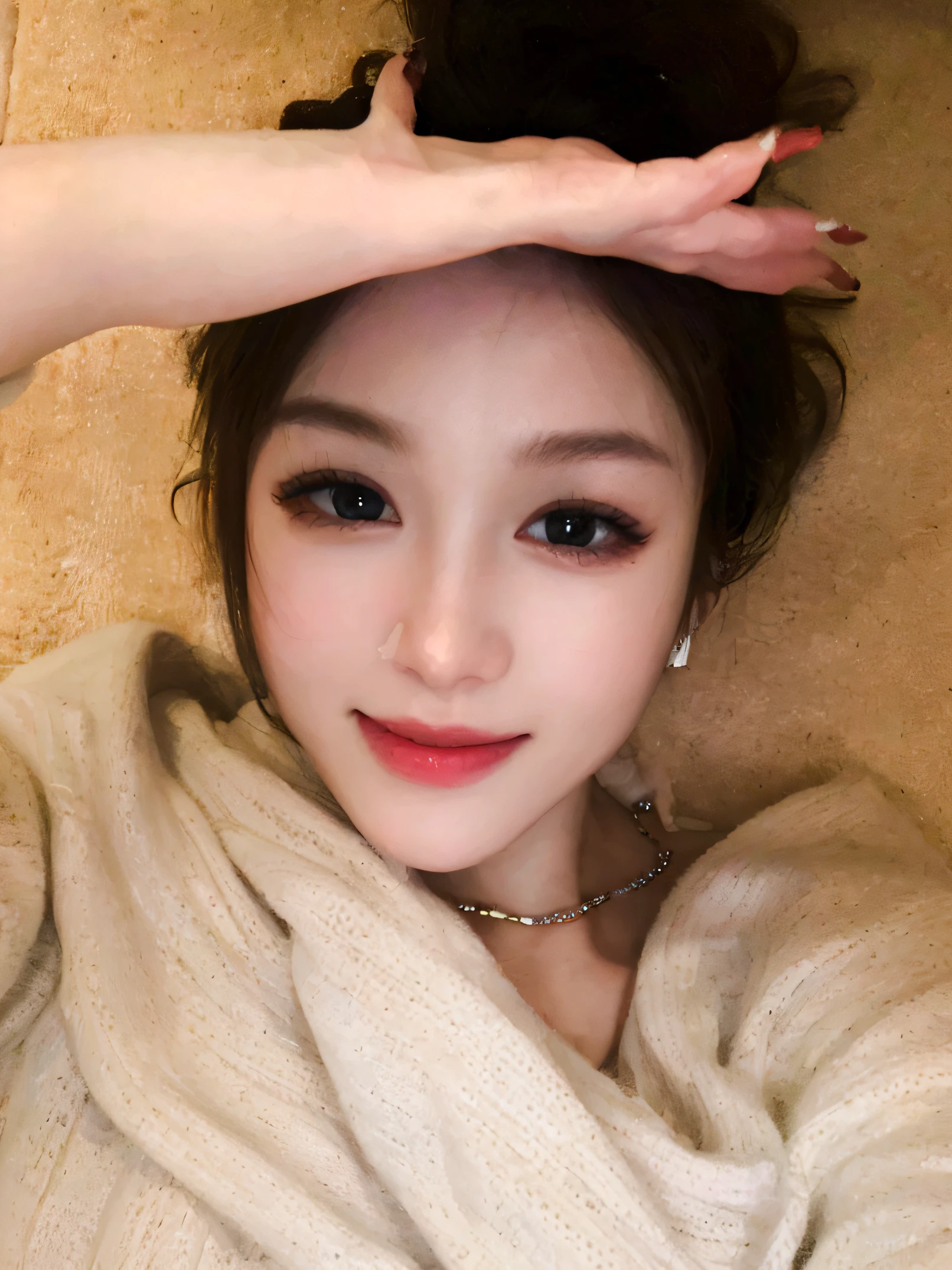 (masterpiece, best quality, photorealistic, detailed shiny skin:1.2), 8k, RAW, highres, hill, evening, 1girl, tongChan, upper body, face focus, frustrated, looking away, ok sign, very long hair, silver hair, grey pupils, cream eyeliner, blush, flawless, sweatshirt, tongChan,